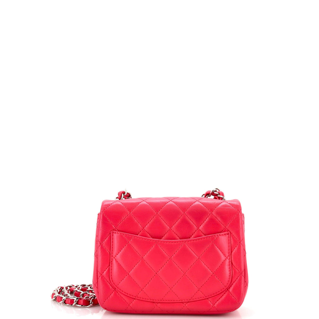 Square Classic Single Flap Bag Quilted Lambskin Mini