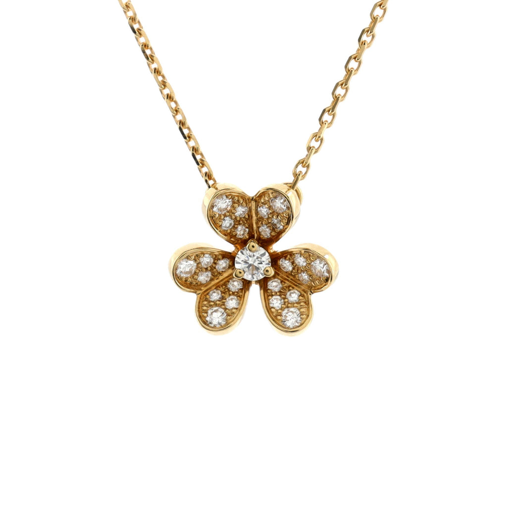 Frivole Pendant Necklace 18K Yellow Gold with Pave Diamonds Mini