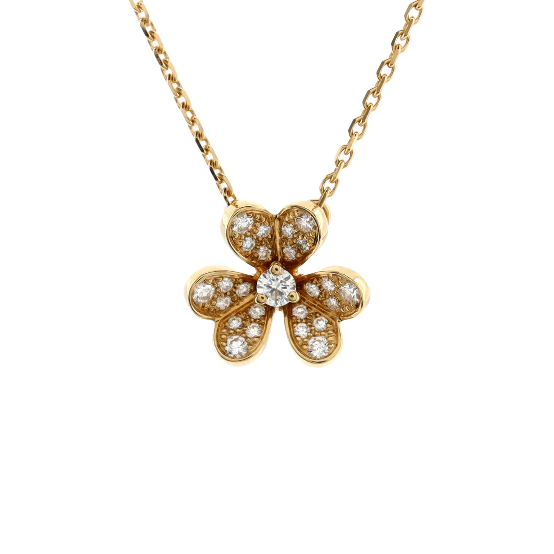 Frivole Pendant Necklace 18K Yellow Gold with Pave Diamonds Mini