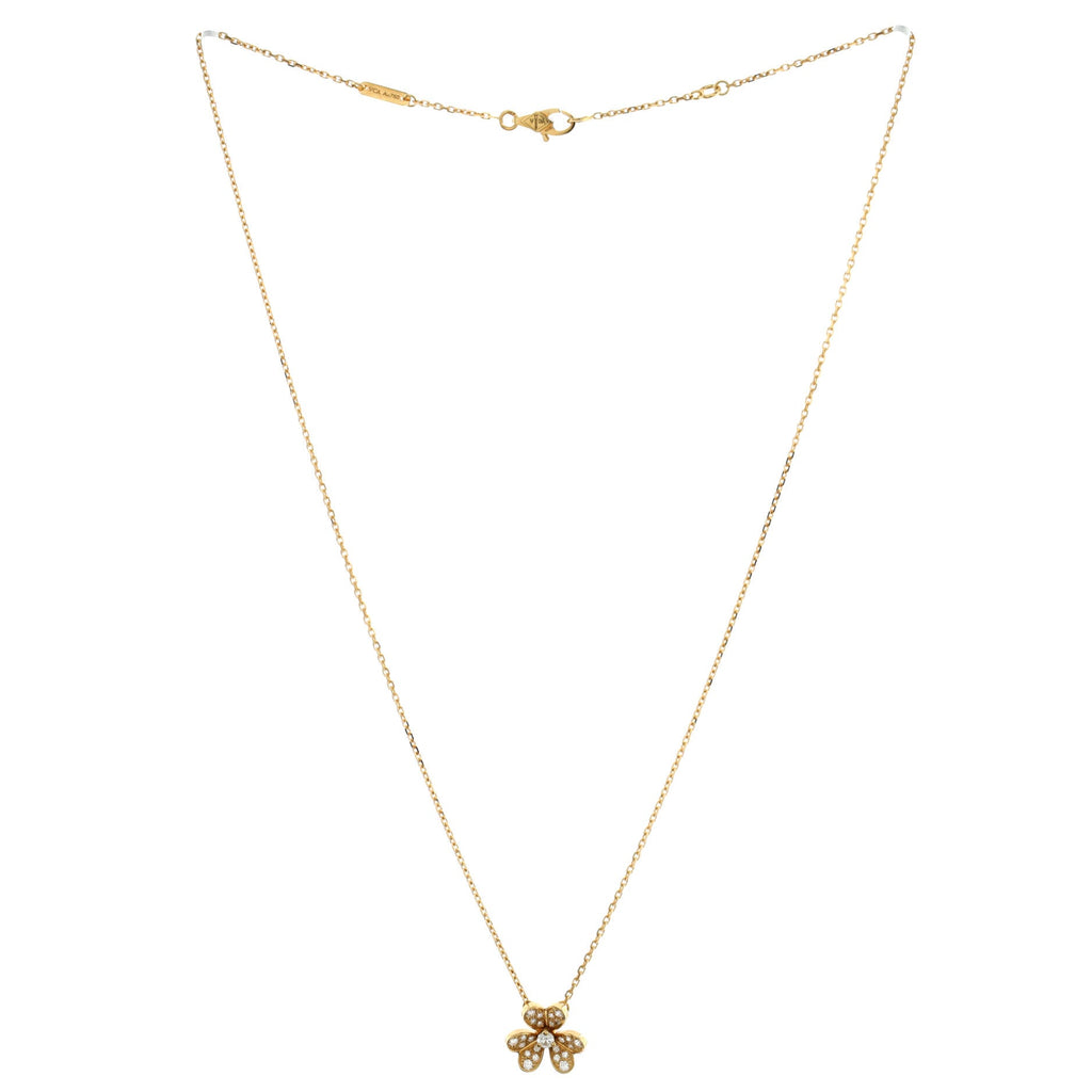 Frivole Pendant Necklace 18K Yellow Gold with Pave Diamonds Mini