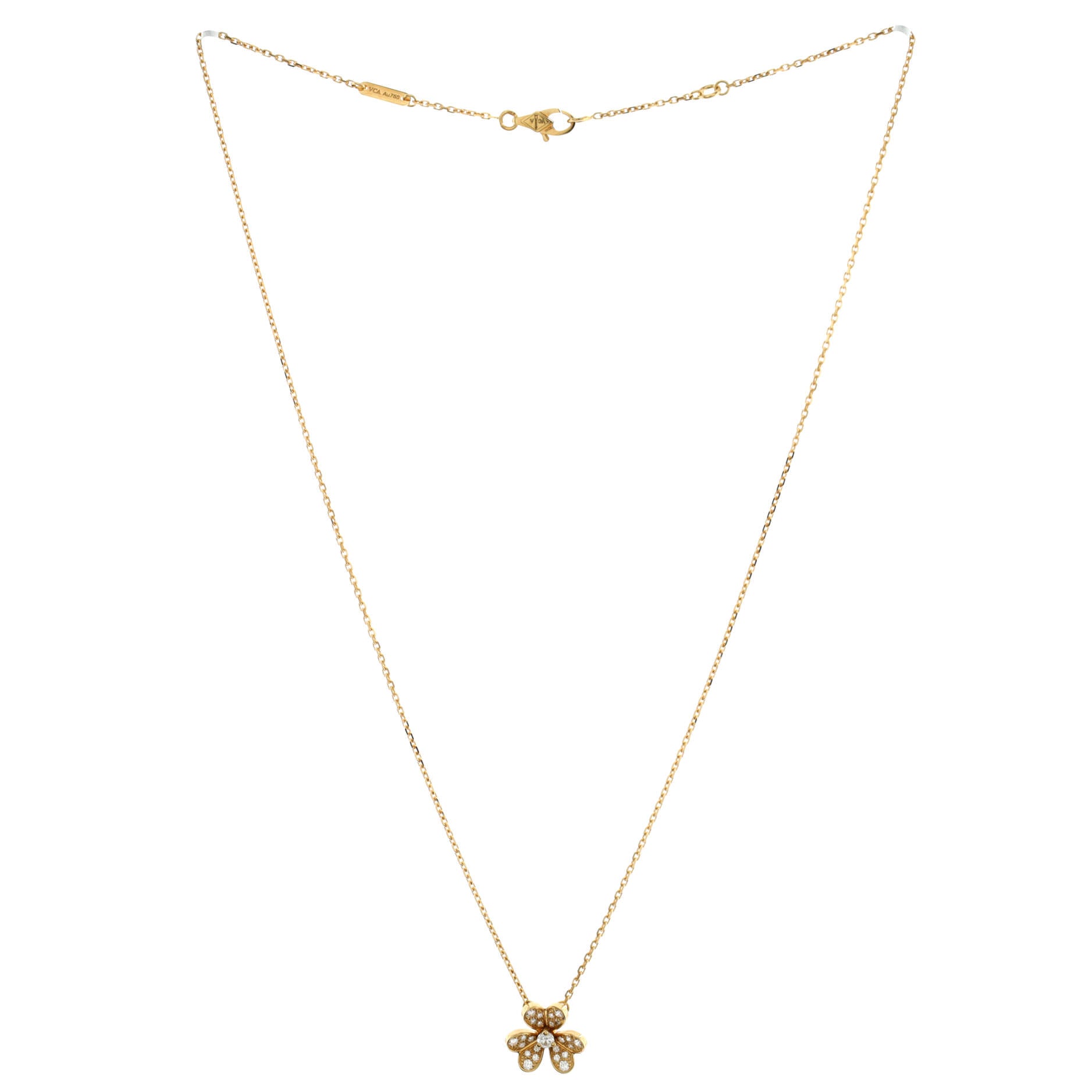 Frivole Pendant Necklace 18K Yellow Gold with Pave Diamonds Mini