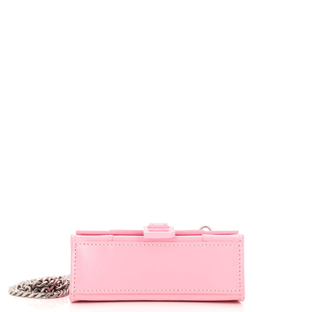 Hourglass Chain Top Handle Bag Leather Mini