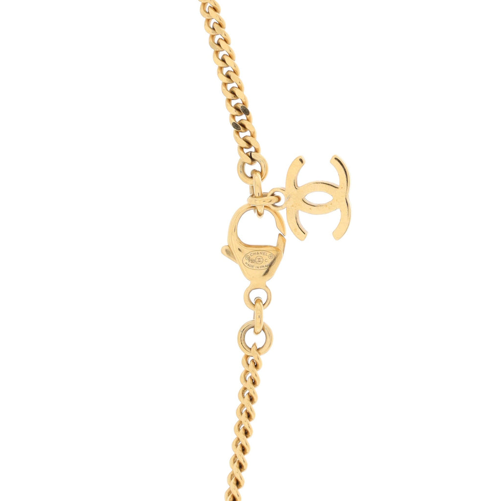 CC Heart Pendant Necklace Metal with Crystals