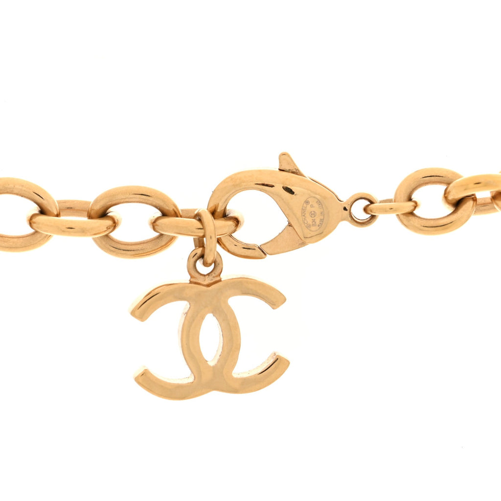 Resin CC Coco Charm Necklace Gold Black