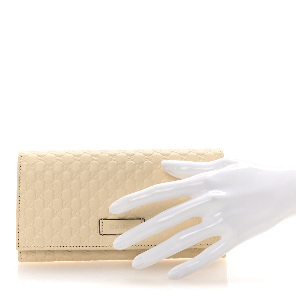 Soft Microguccissima Continental Wallet White