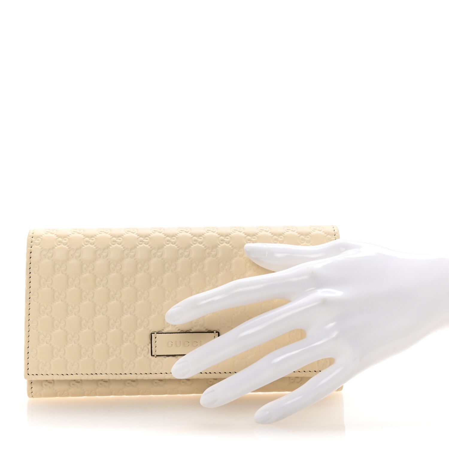 Soft Microguccissima Continental Wallet White