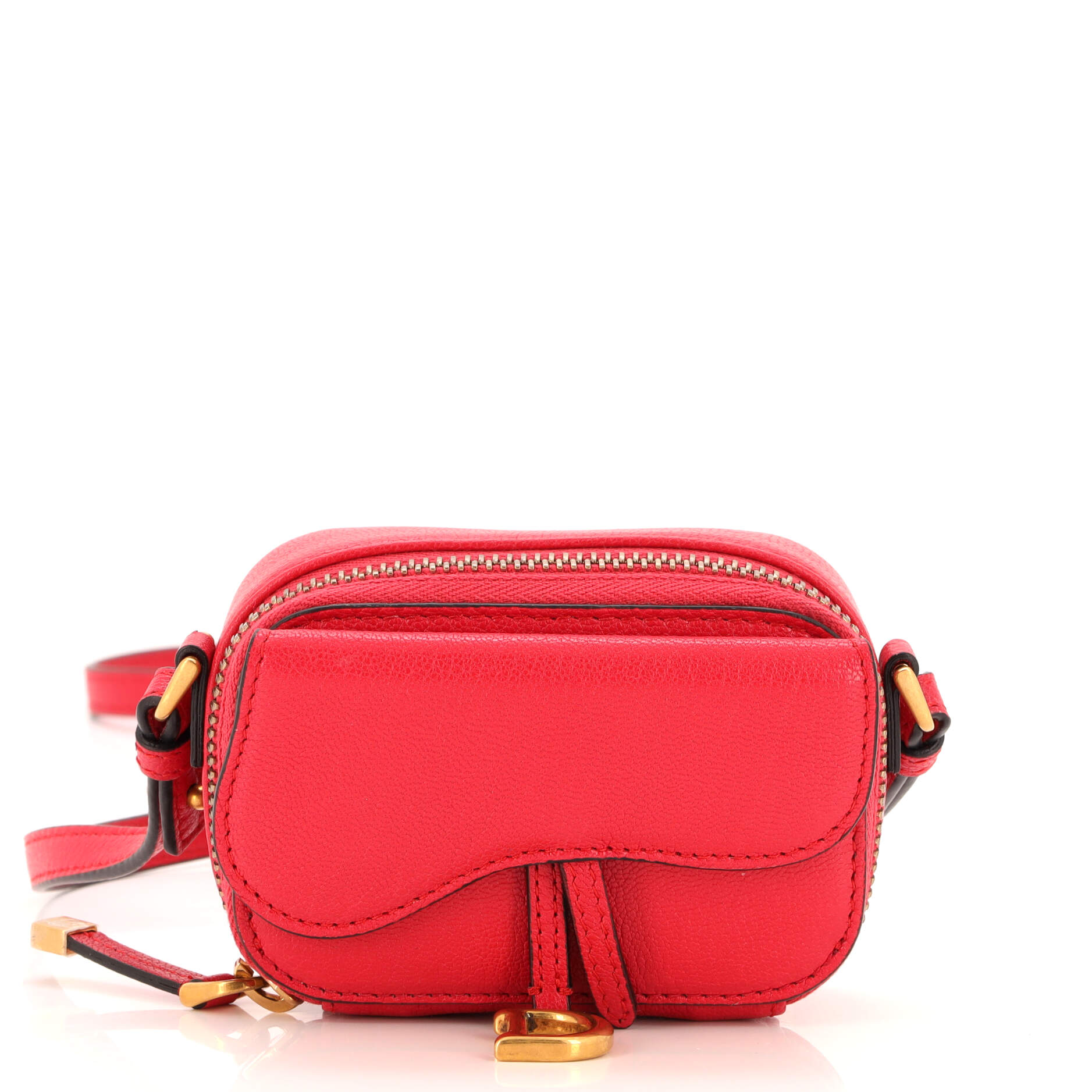Saddle Shoulder Strap Pouch Goatskin Mini
