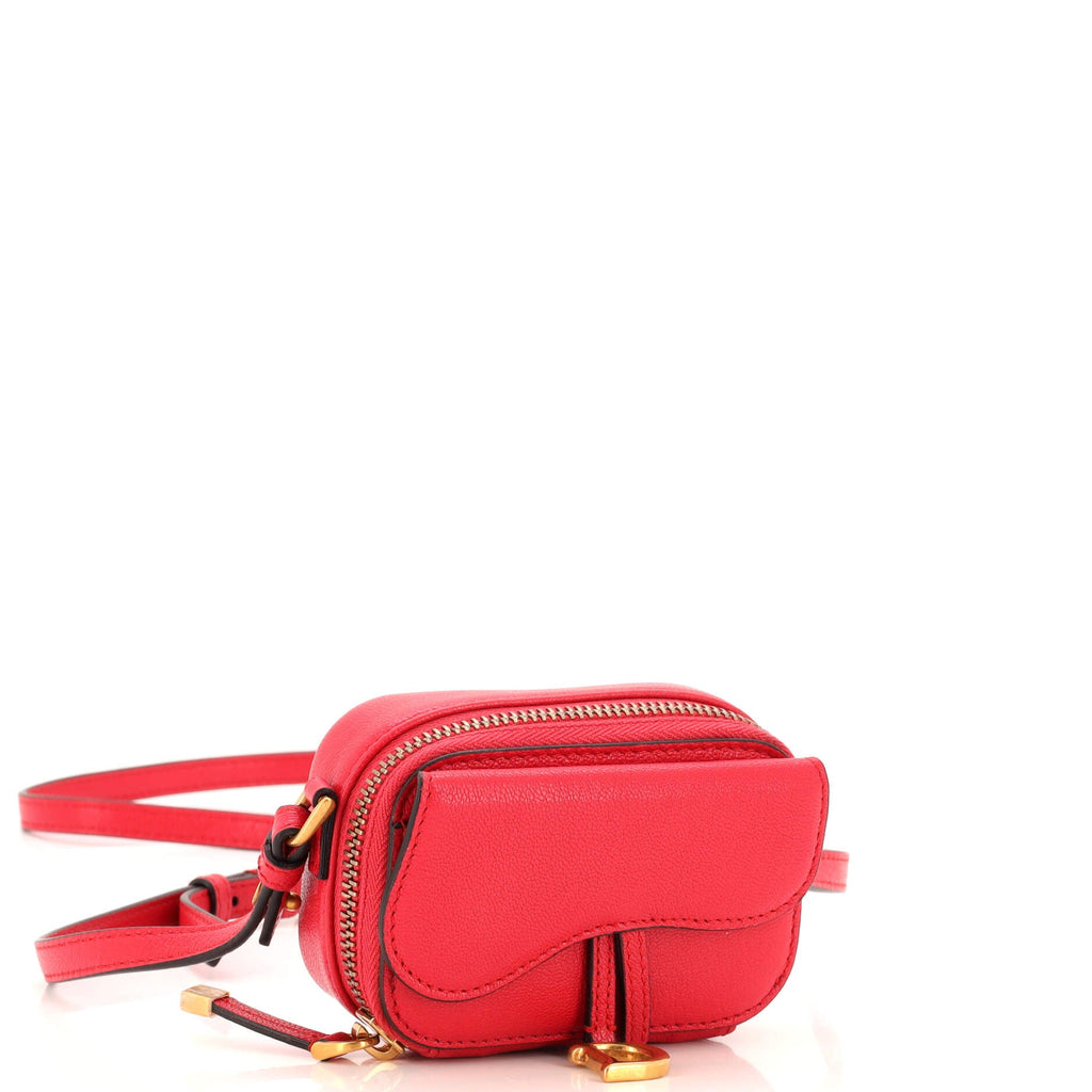 Saddle Shoulder Strap Pouch Goatskin Mini