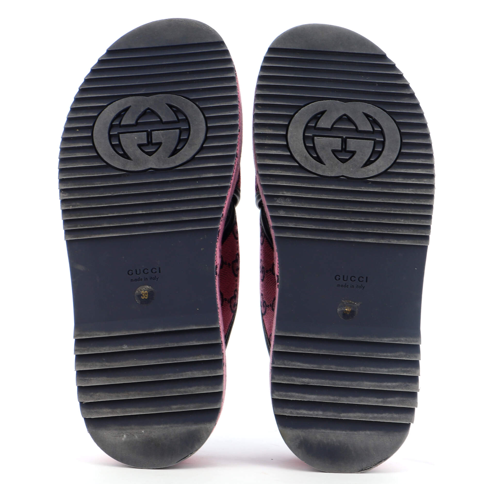 Women's Criss Cross Platform Slide Sandals GG Canvas