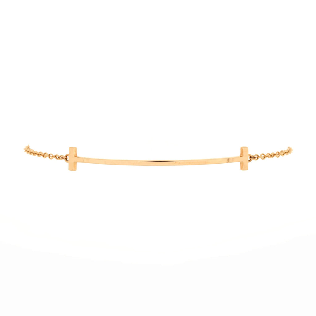 T Smile Chain Bracelet 18K Rose Gold Medium