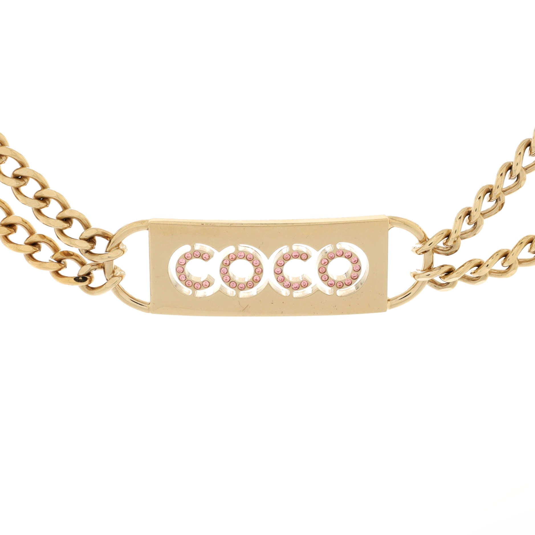 Coco Double Chain Belt Metal with Crystals 80