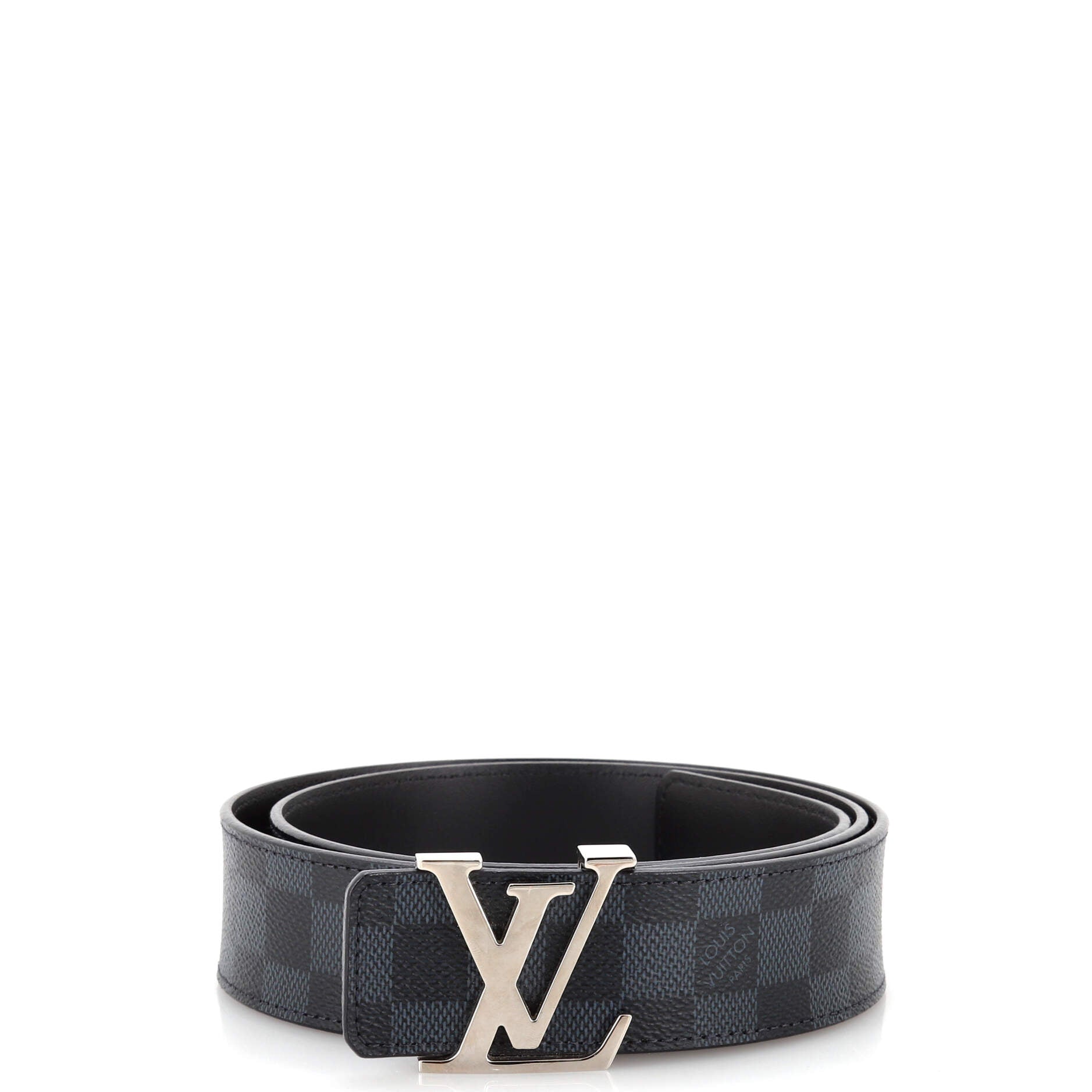 LV Initiales Reversible Belt Damier Graphite and Leather Wide 95