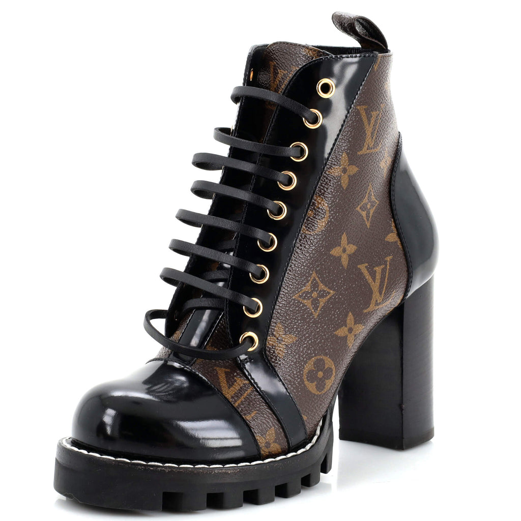 Women's Star Trail Ankle Boots Monogram Canvas with Patent