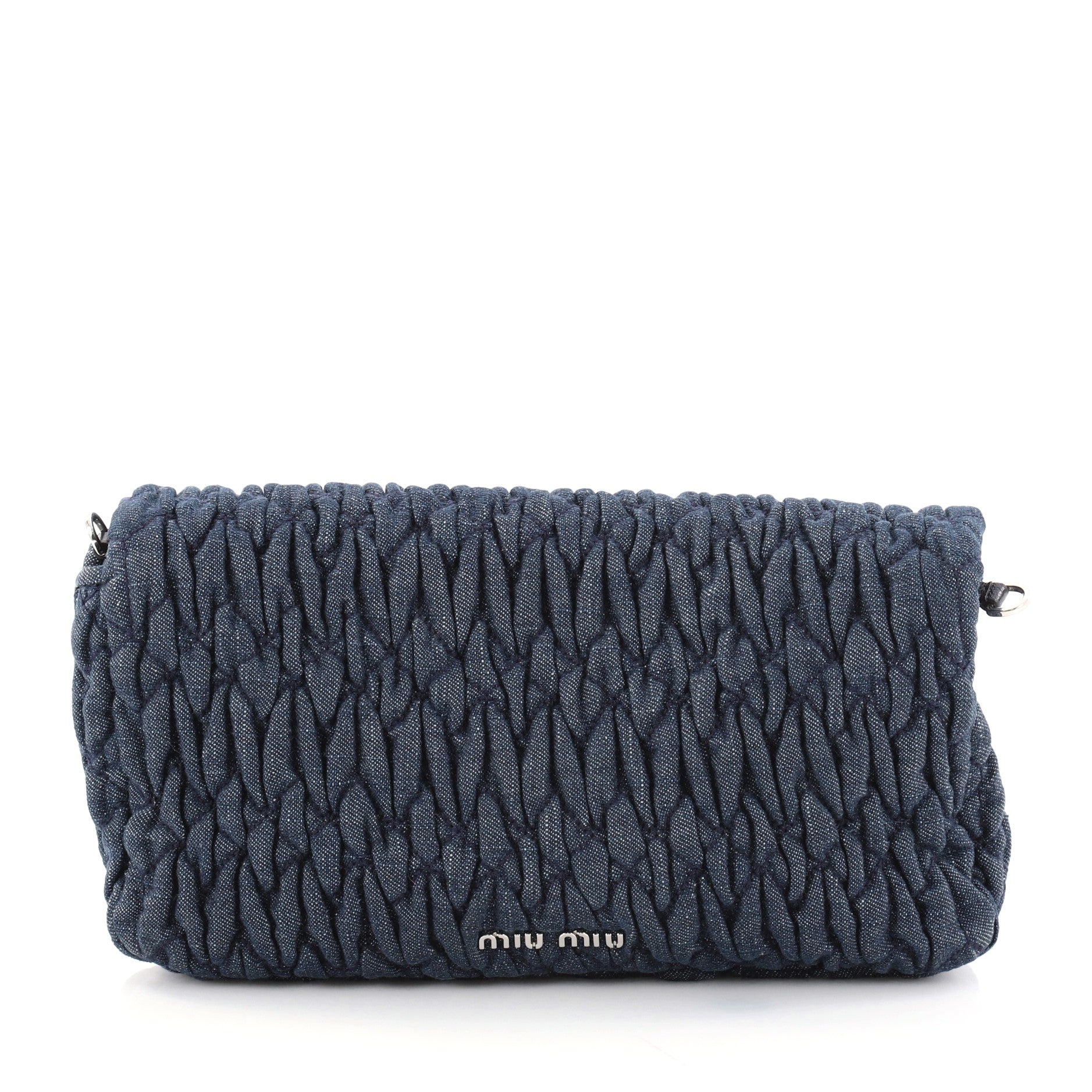 Crystal Clutch Matelasse Denim Small