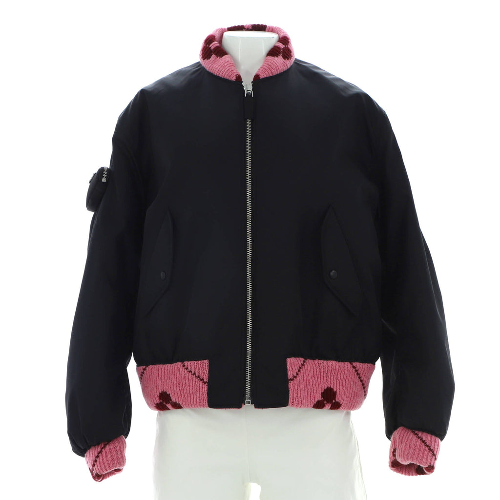 x Raf Simons Women's logo pocket bomber jacket Re-Nylon with Jacquard Knit