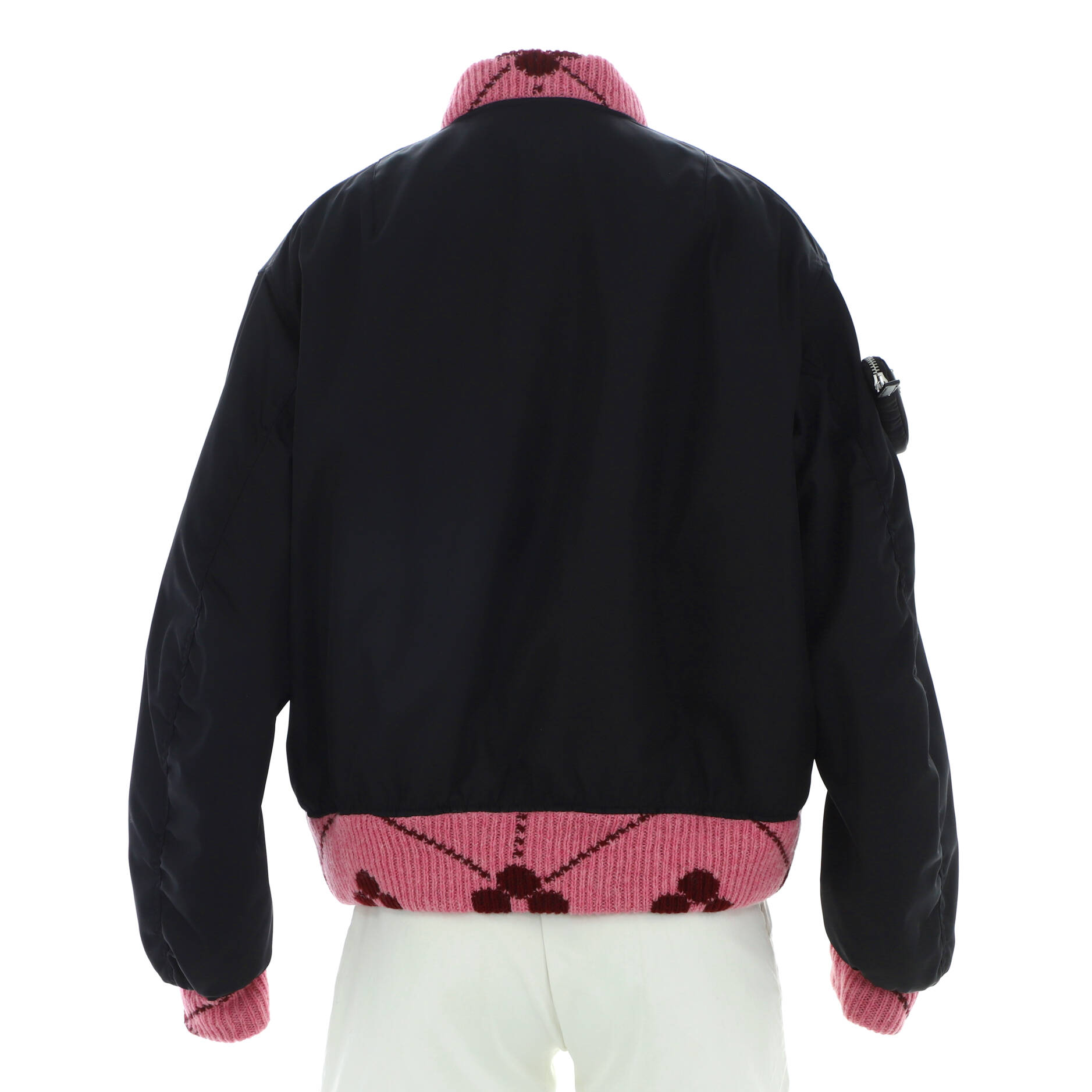 x Raf Simons Women's logo pocket bomber jacket Re-Nylon with Jacquard Knit