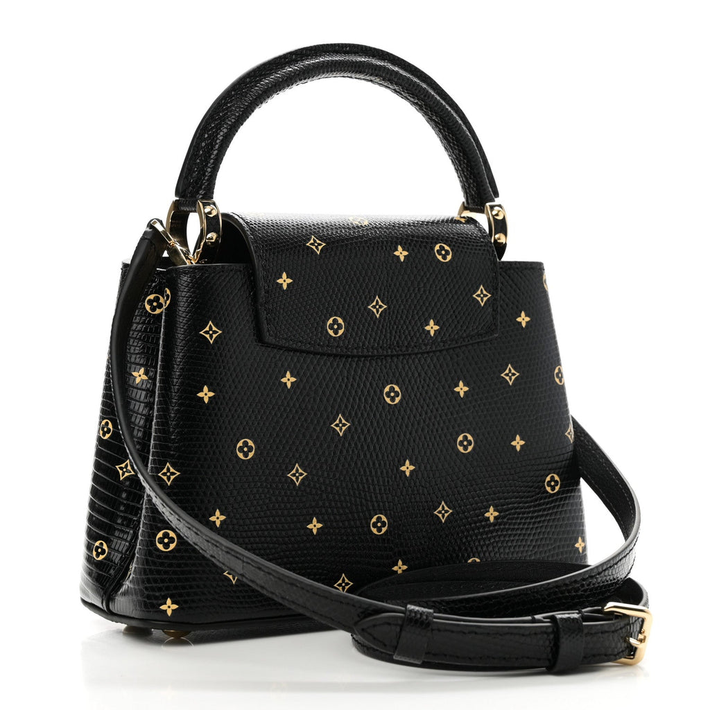 Lizard Capucines Mini Black