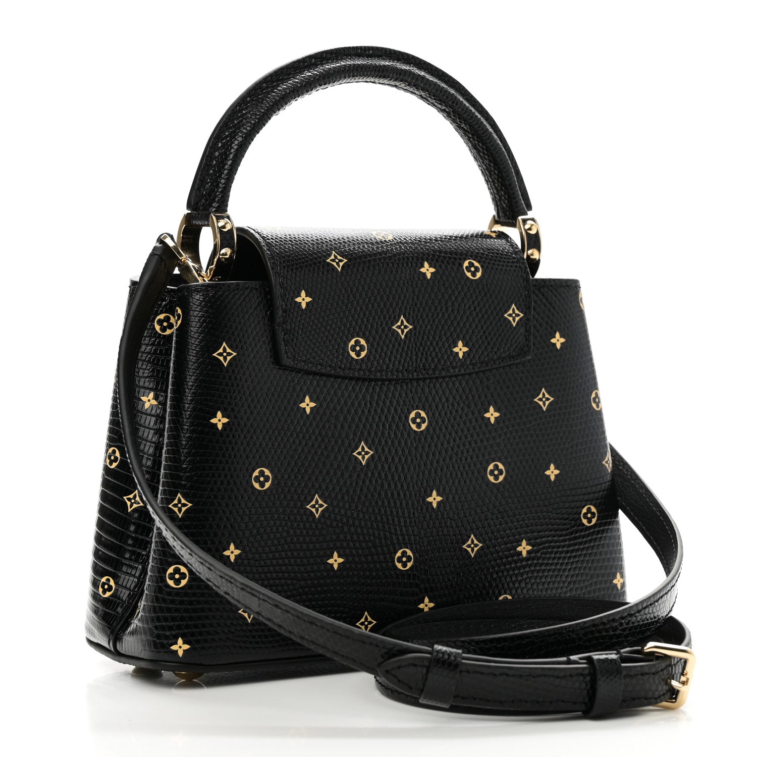 Lizard Capucines Mini Black