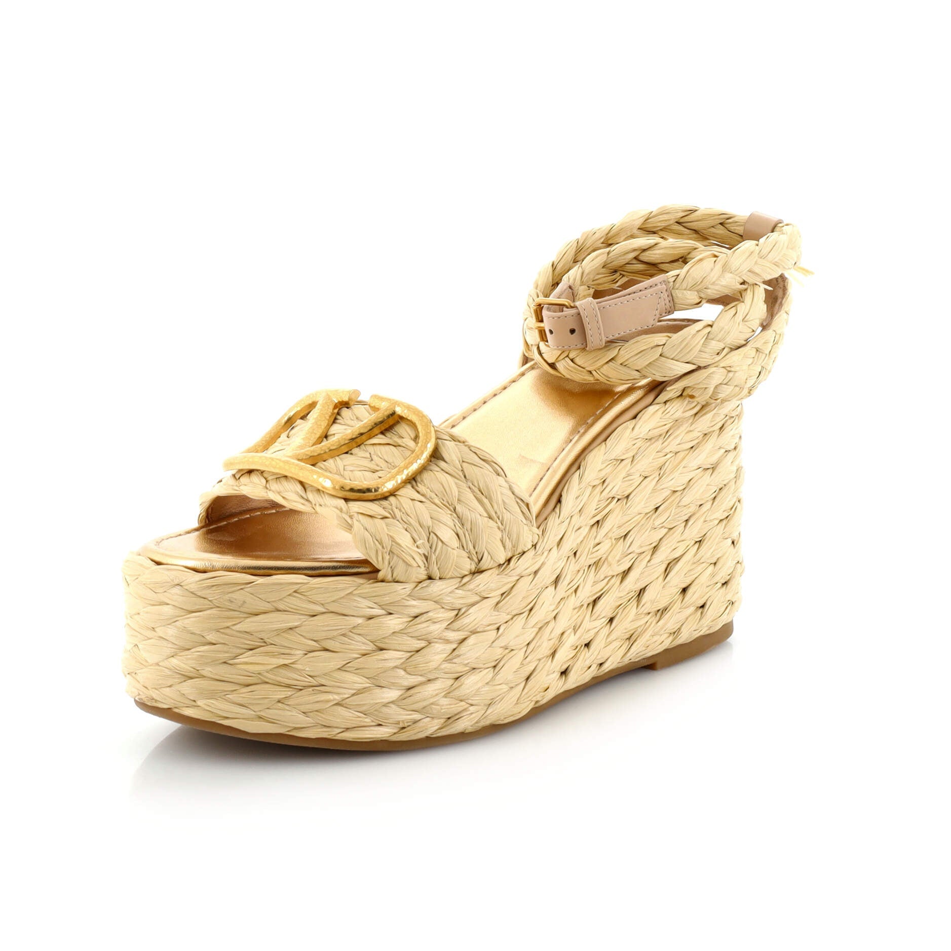 Women's VLogo Wedge Sandals Raffia