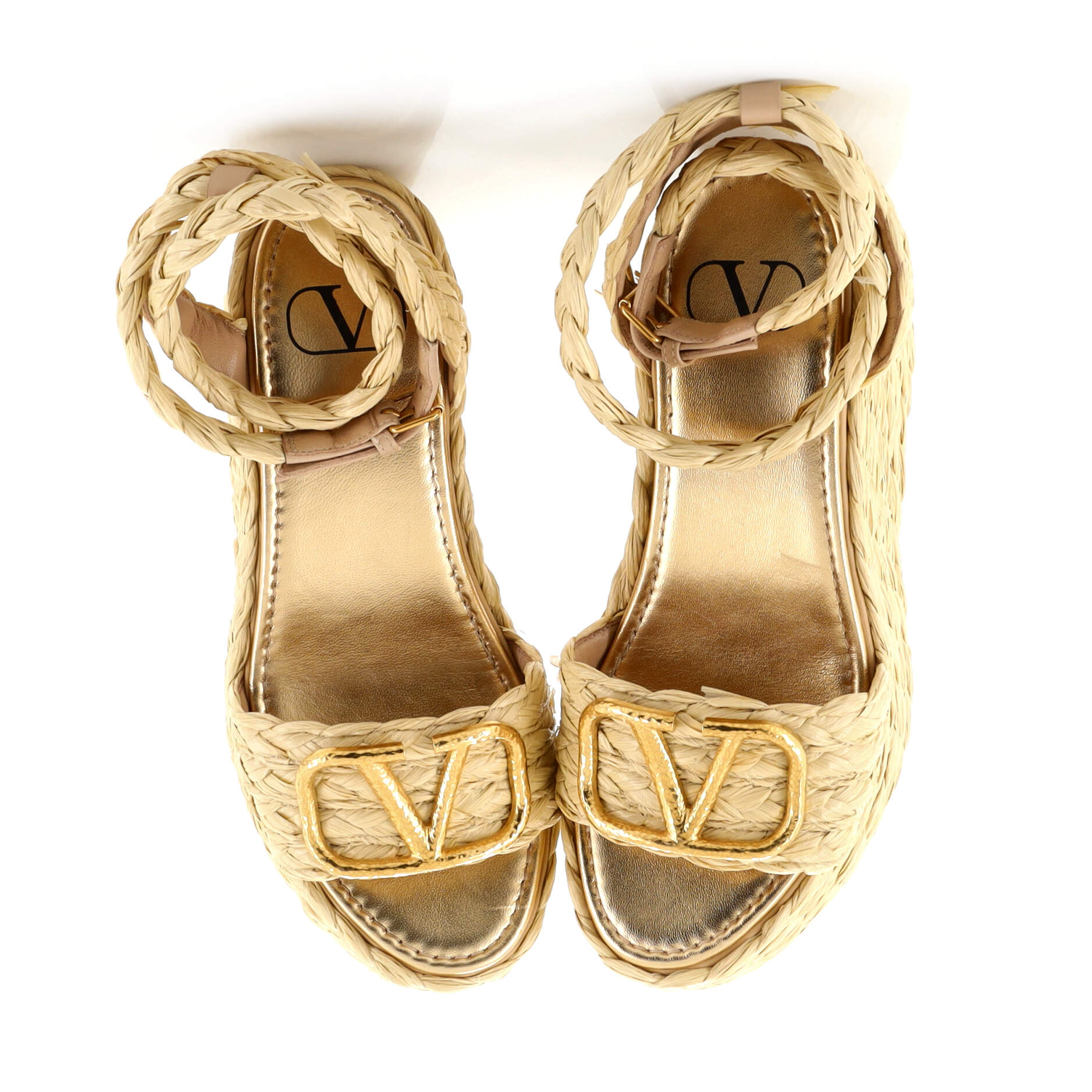 Women's VLogo Wedge Sandals Raffia