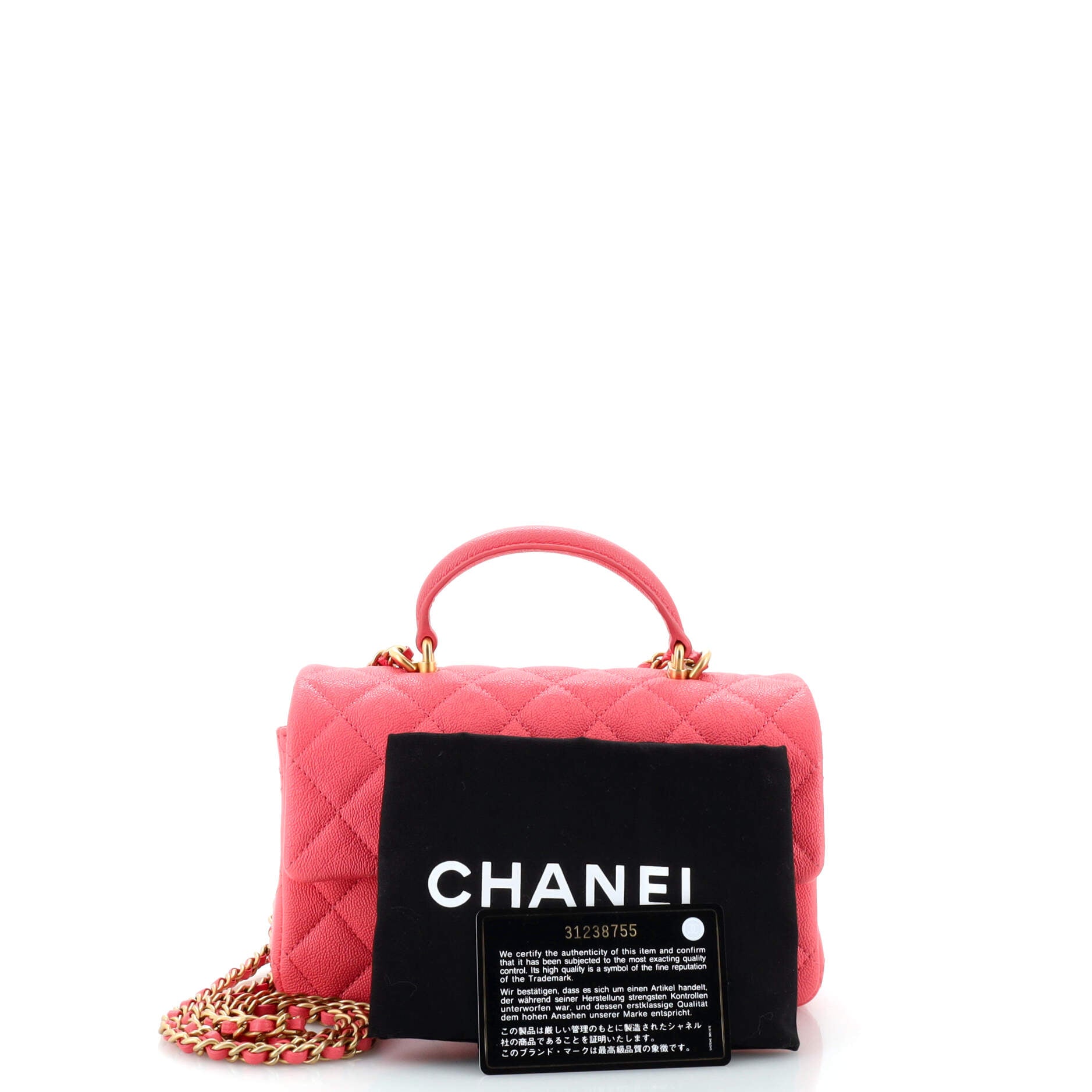 Classic Single Flap Top Handle Bag Quilted Caviar Mini