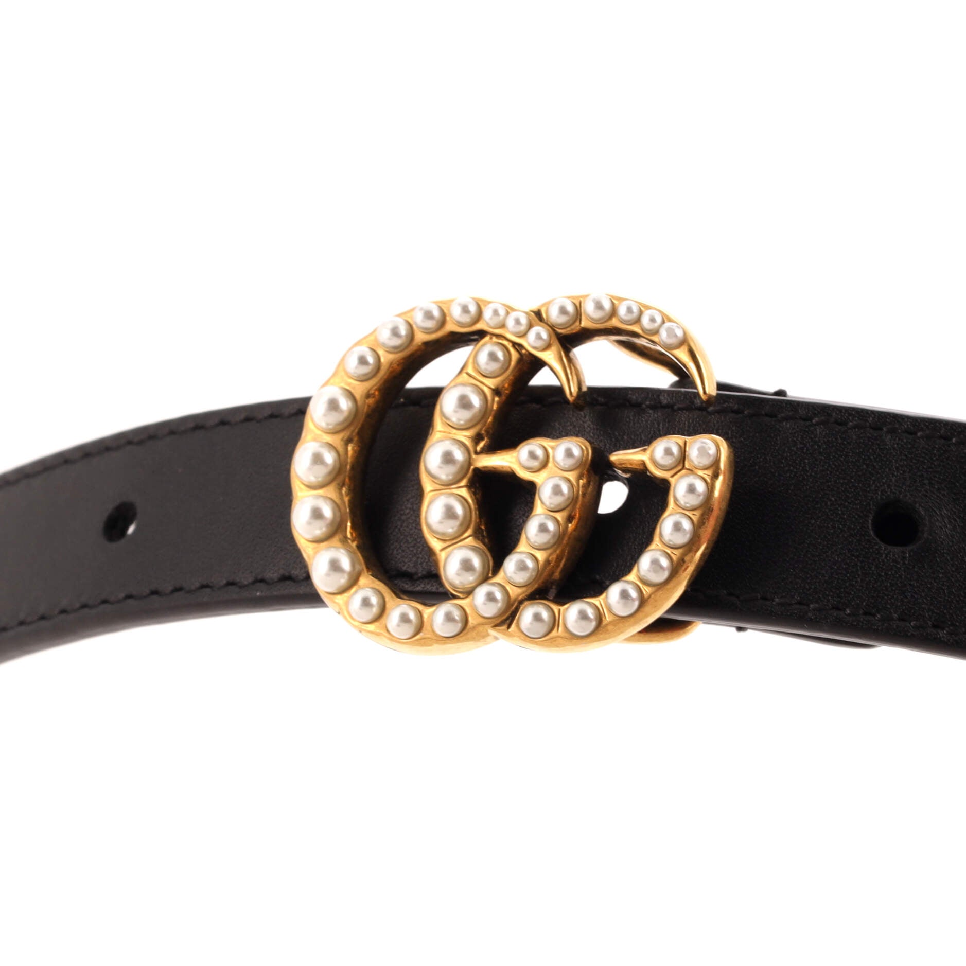 Pearly GG Marmont Belt Leather Thin 95