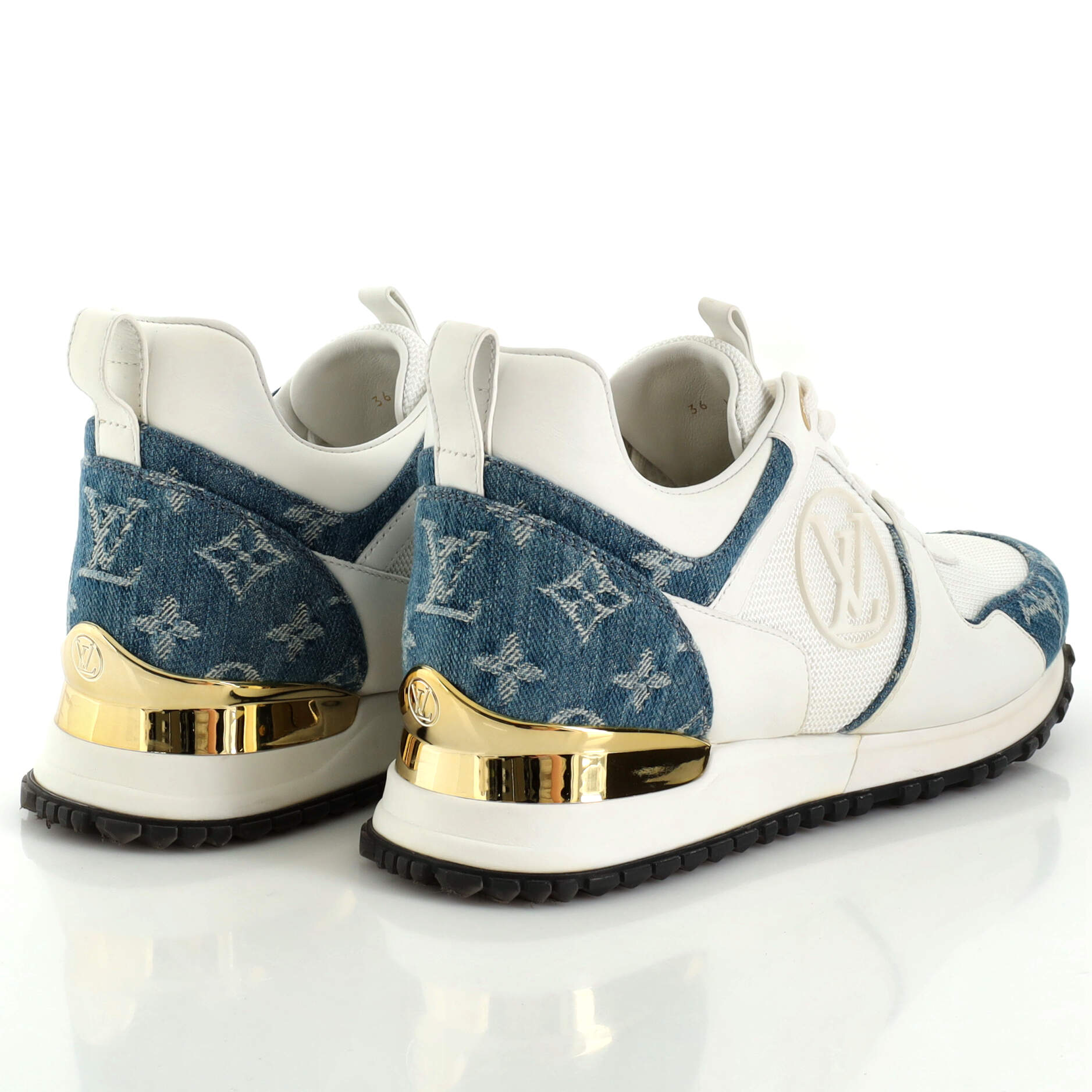Women's Run Away Sneakers Mesh with Monogram Denim and Leather