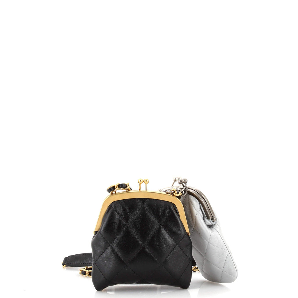 Multi Clutch with Chain Quilted Leather