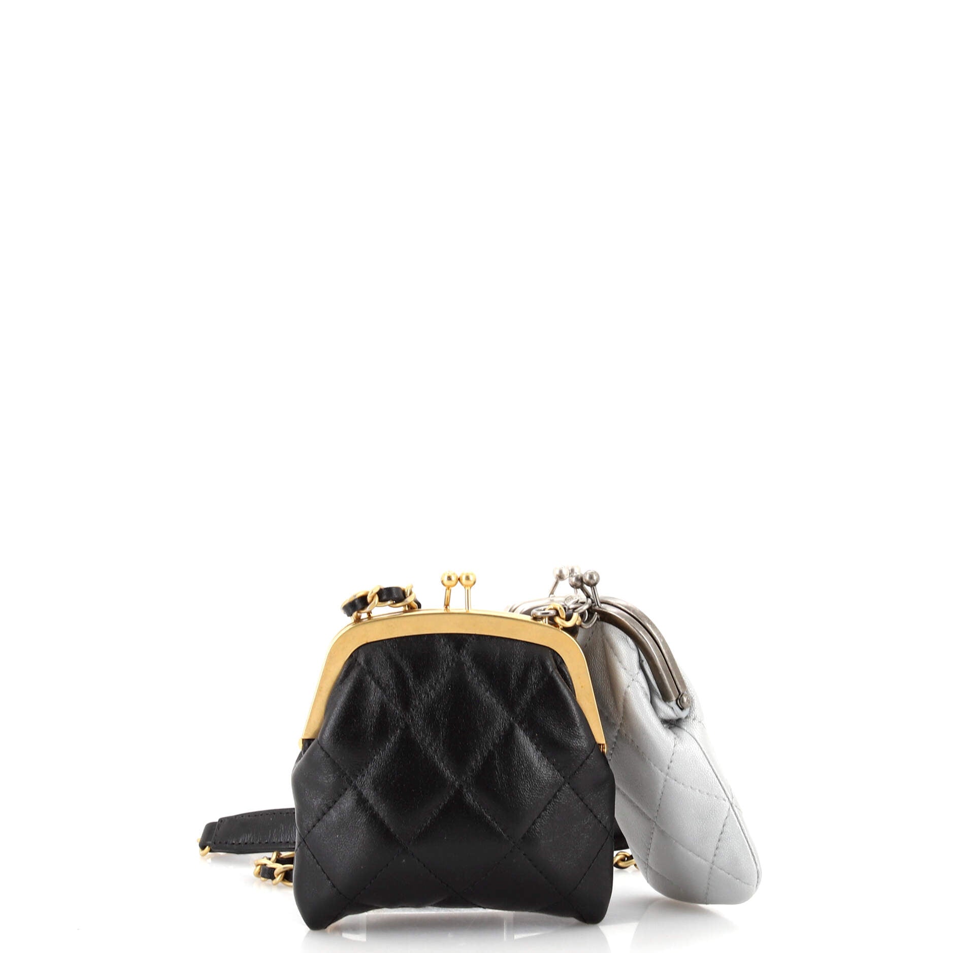Multi Clutch with Chain Quilted Leather