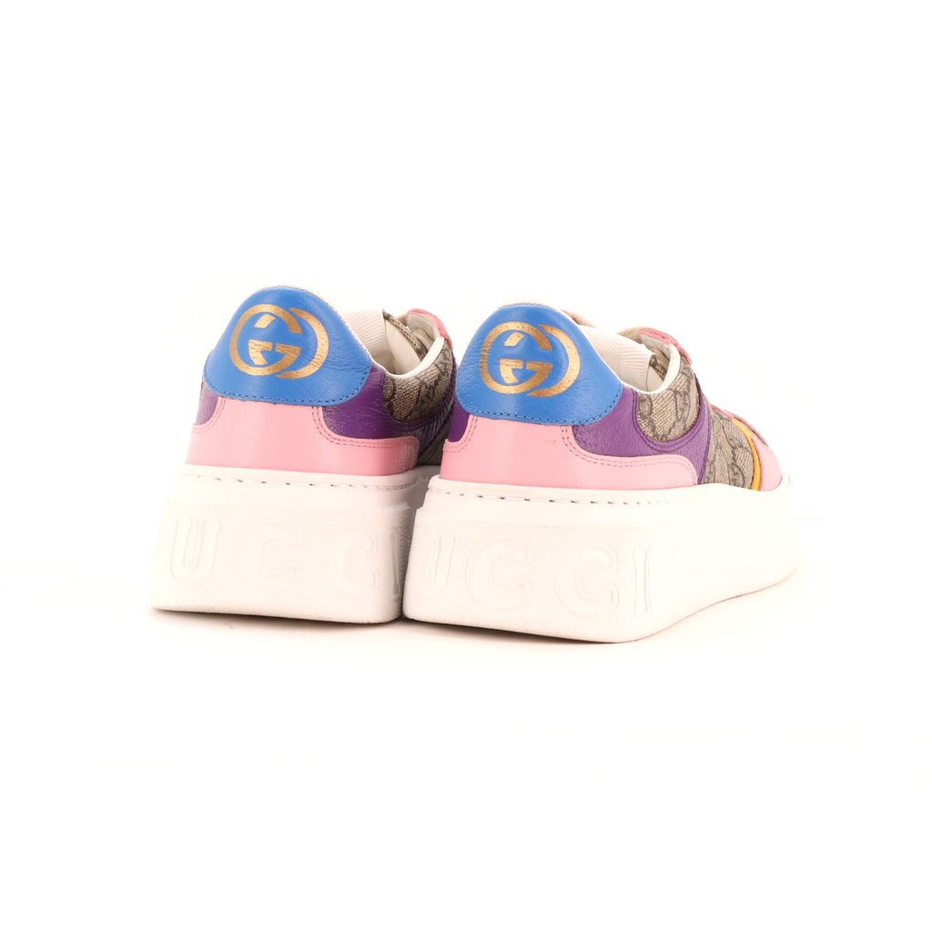 Women's Dali Platform Sneakers GG Canvas with Leather