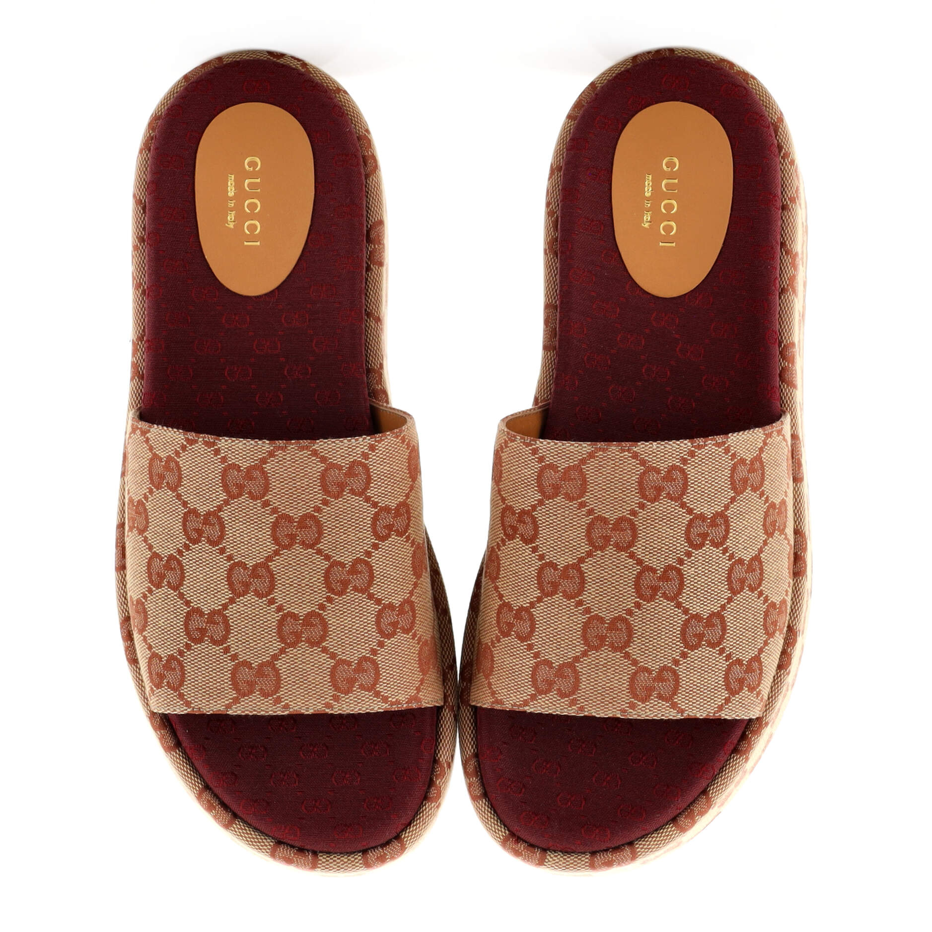Women's Angelina Platform Slide Sandals GG Canvas