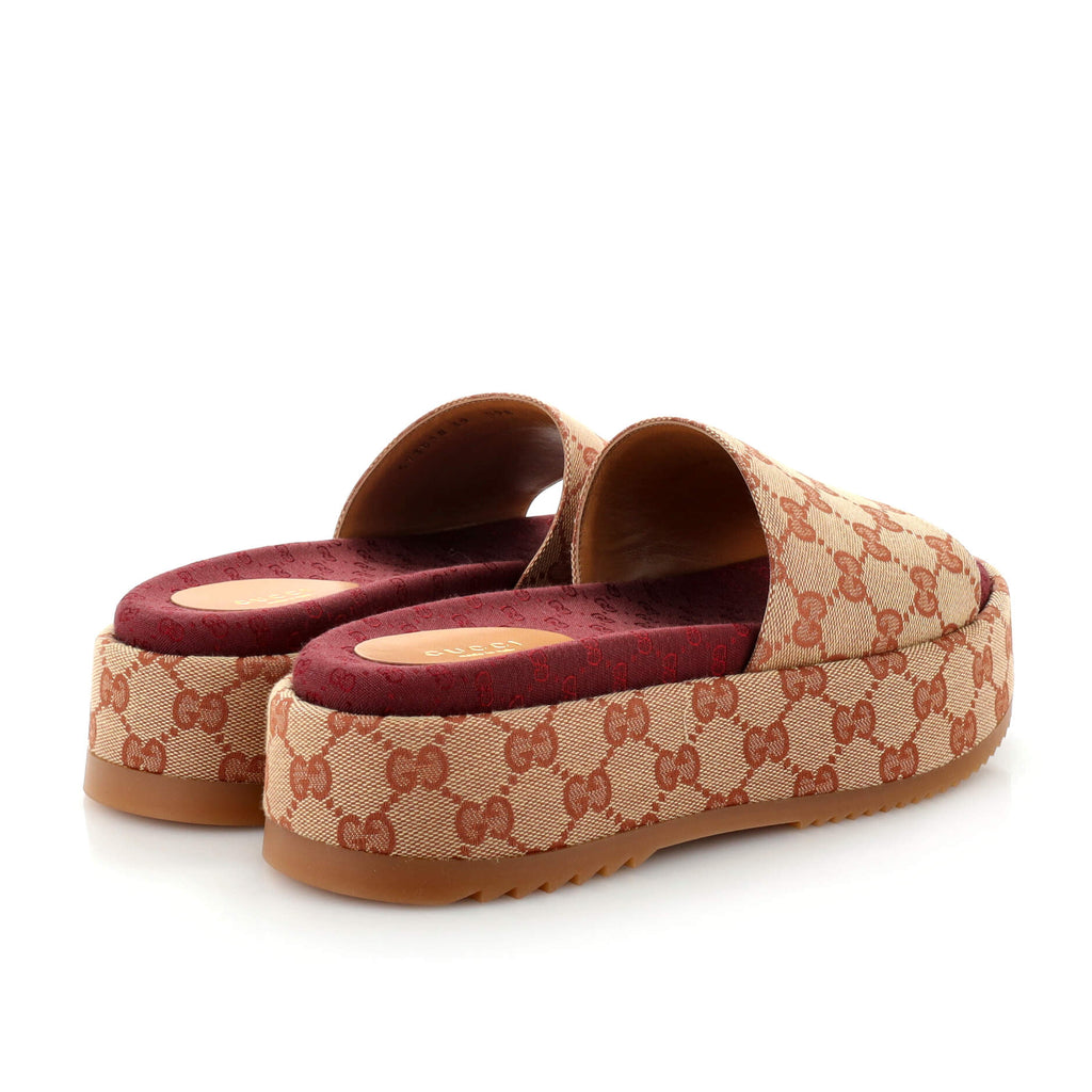 Women's Angelina Platform Slide Sandals GG Canvas