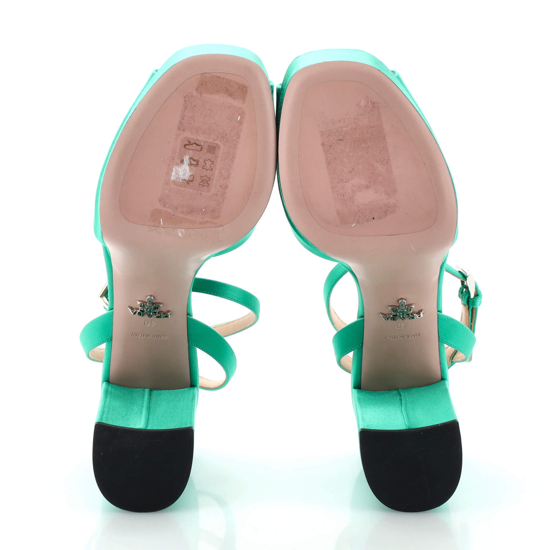 Women's Logo Ankle Strap Platform Sandals Satin