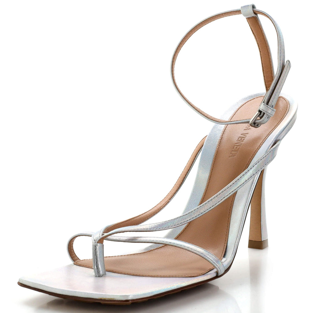 Women's Stretch Strap Heeled Sandals Leather
