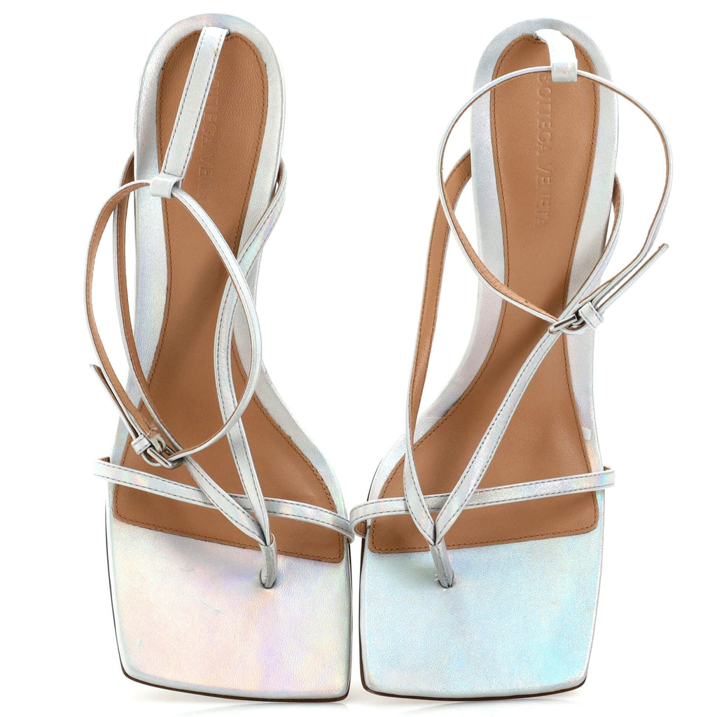 Women's Stretch Strap Heeled Sandals Leather