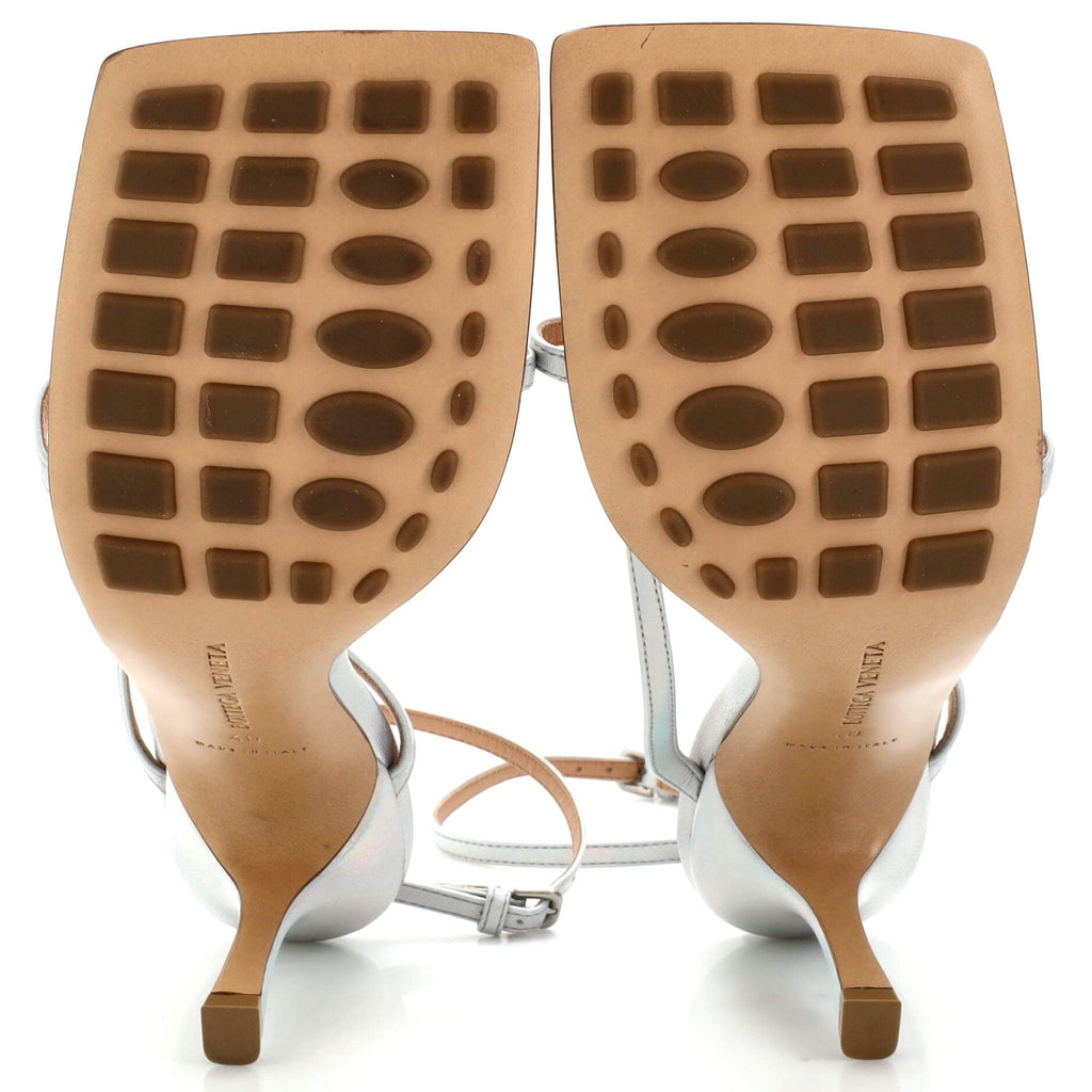 Women's Stretch Strap Heeled Sandals Leather
