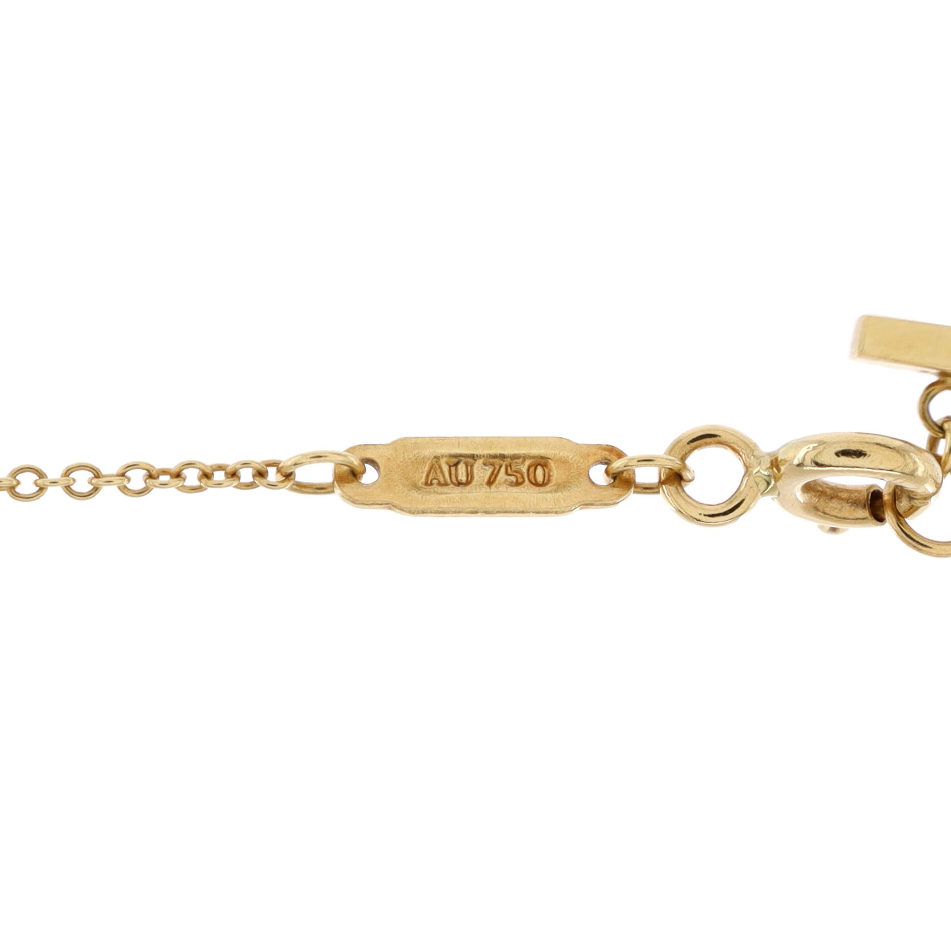 T Smile Pendant Necklace 18K Yellow Gold Large