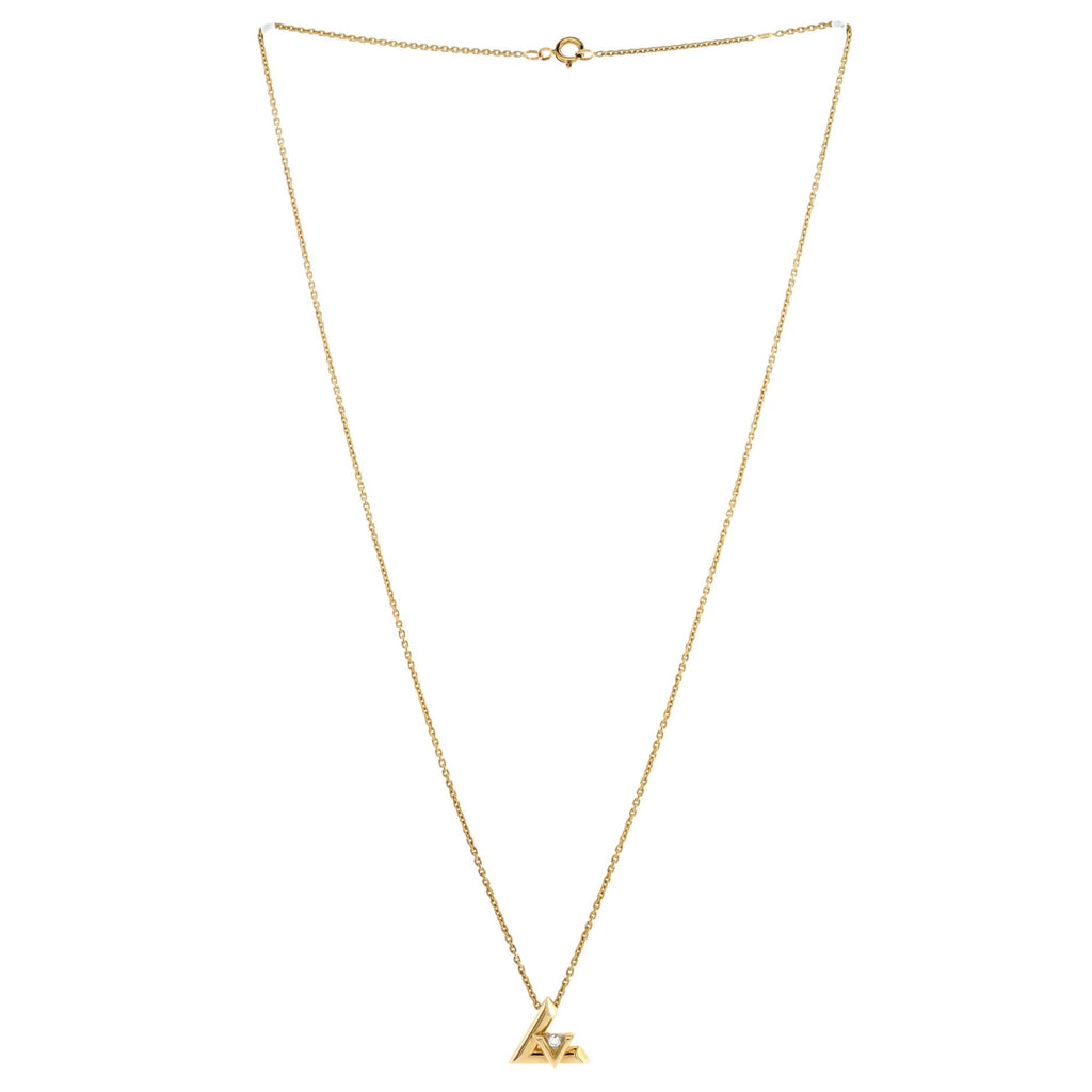 LV Volt One Pendant Necklace 18K Yellow Gold with Diamond Small