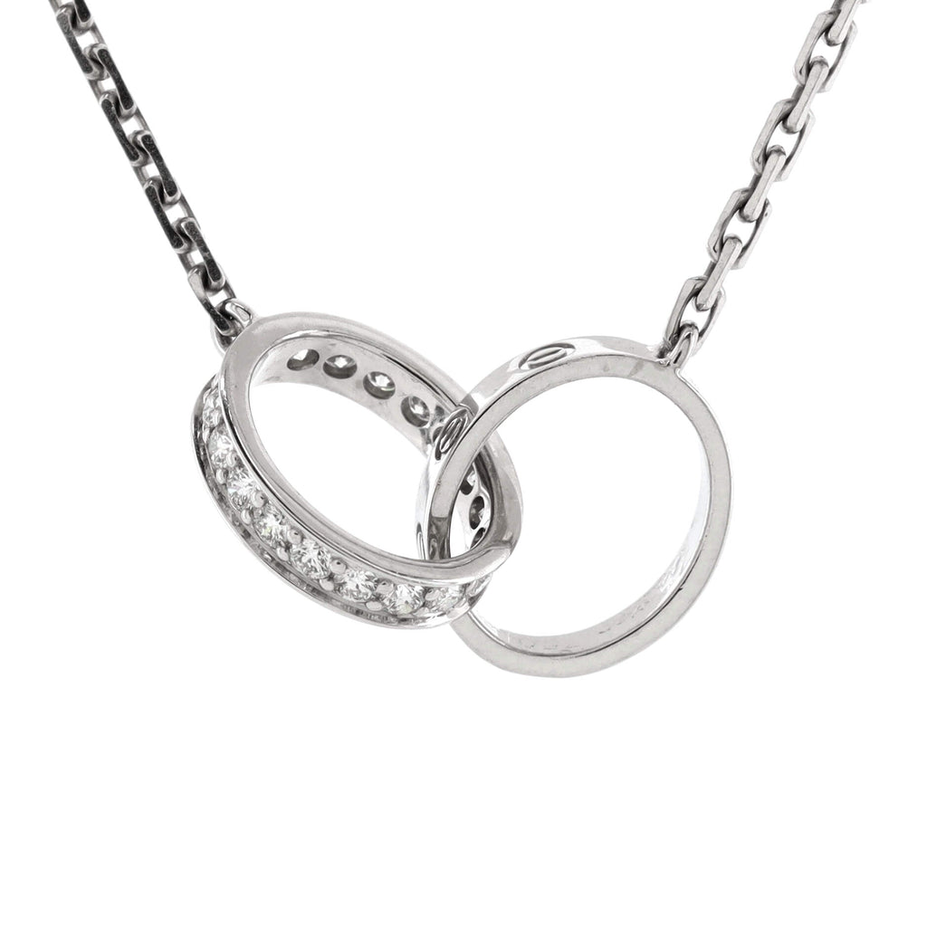 Love Interlocking Necklace 18K White Gold and Diamonds