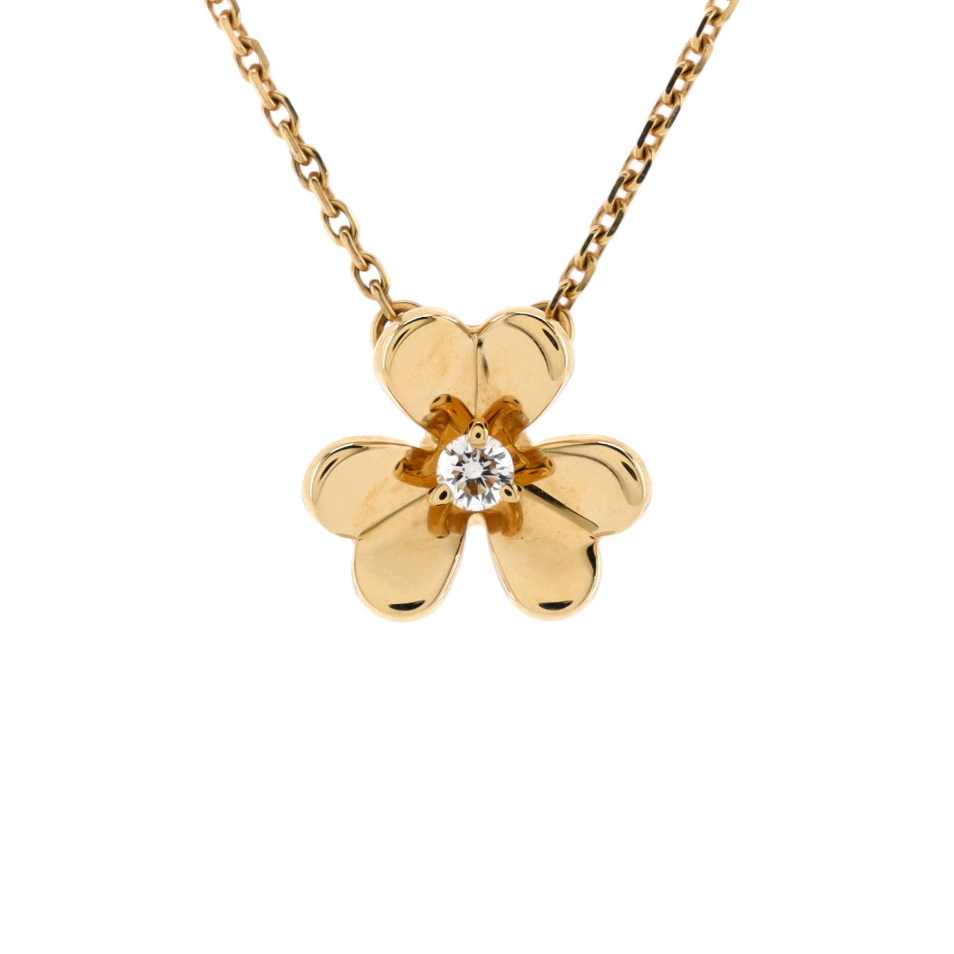 Frivole Pendant Necklace 18K Yellow Gold and Diamond Mini