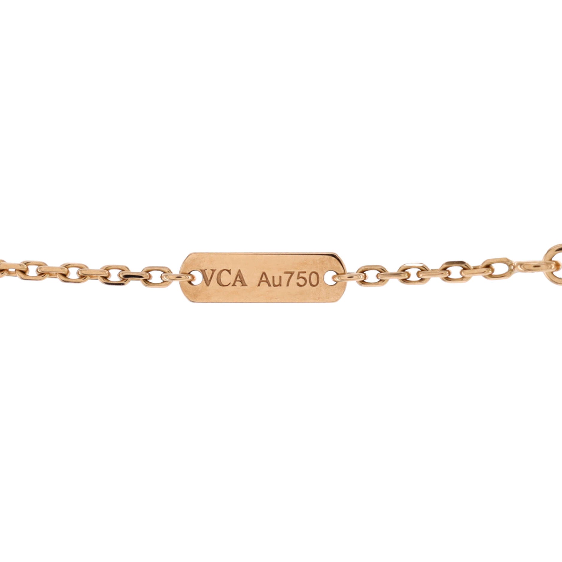 Vintage Alhambra Pendant Necklace 18K Rose Gold and Onyx with Diamond