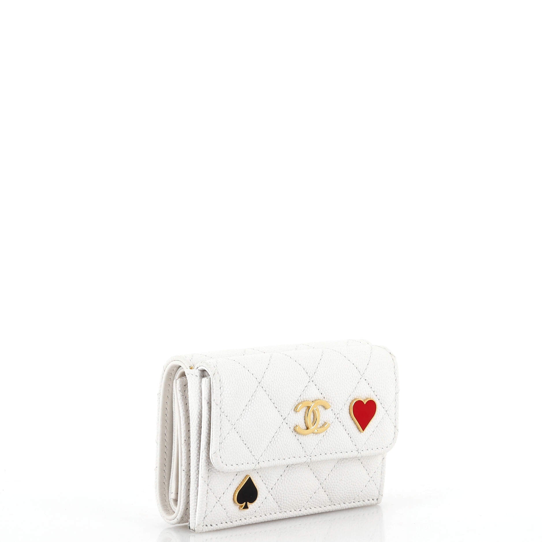 Coco Casino Trifold Flap Wallet Quilted Caviar Mini