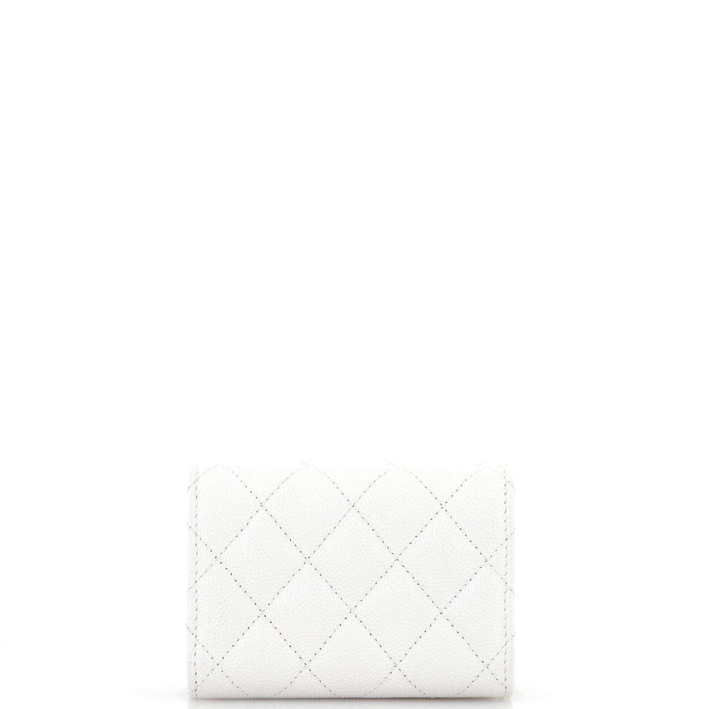 Coco Casino Trifold Flap Wallet Quilted Caviar Mini
