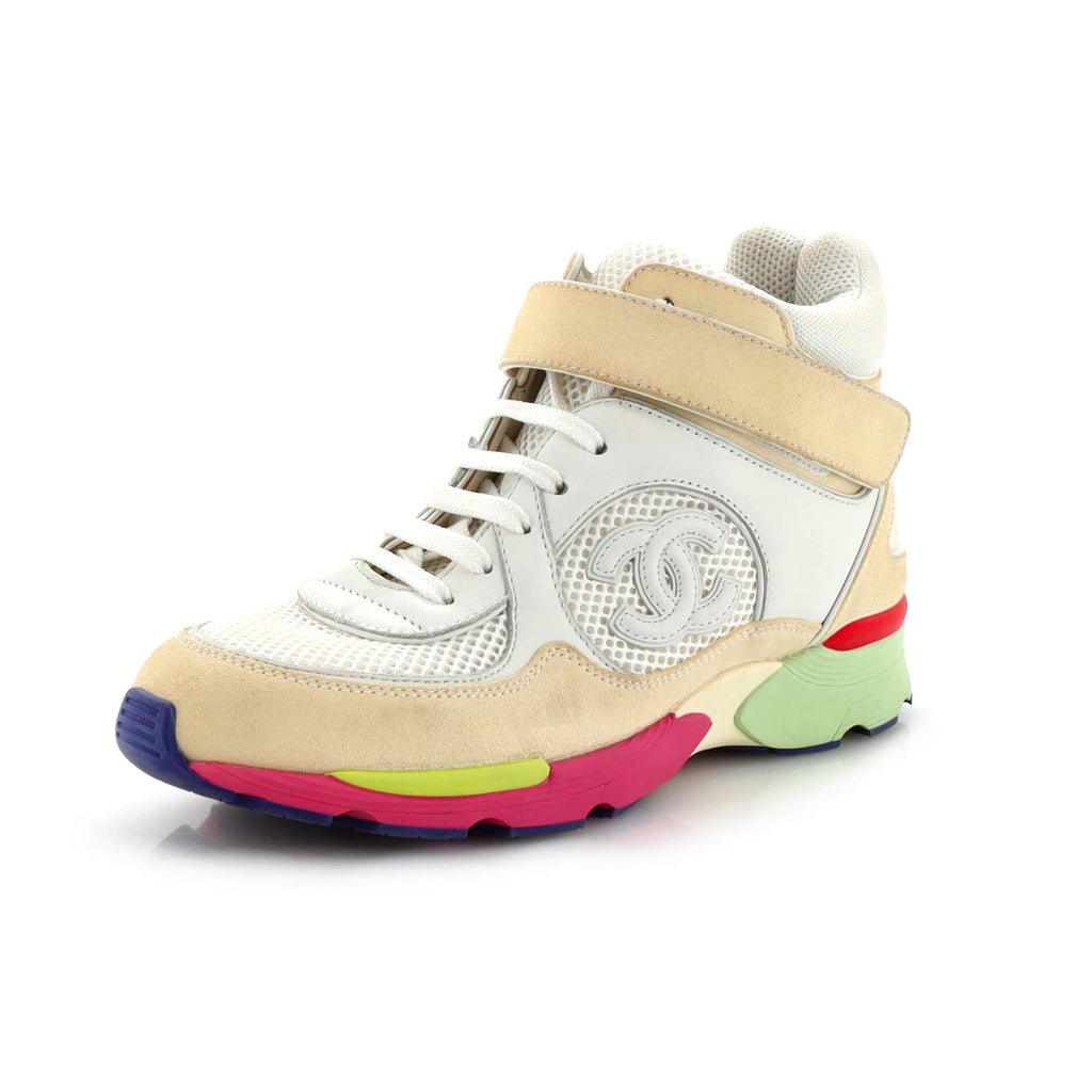 Women's CC Low-Top Sneakers Leather and Fabric with Suede