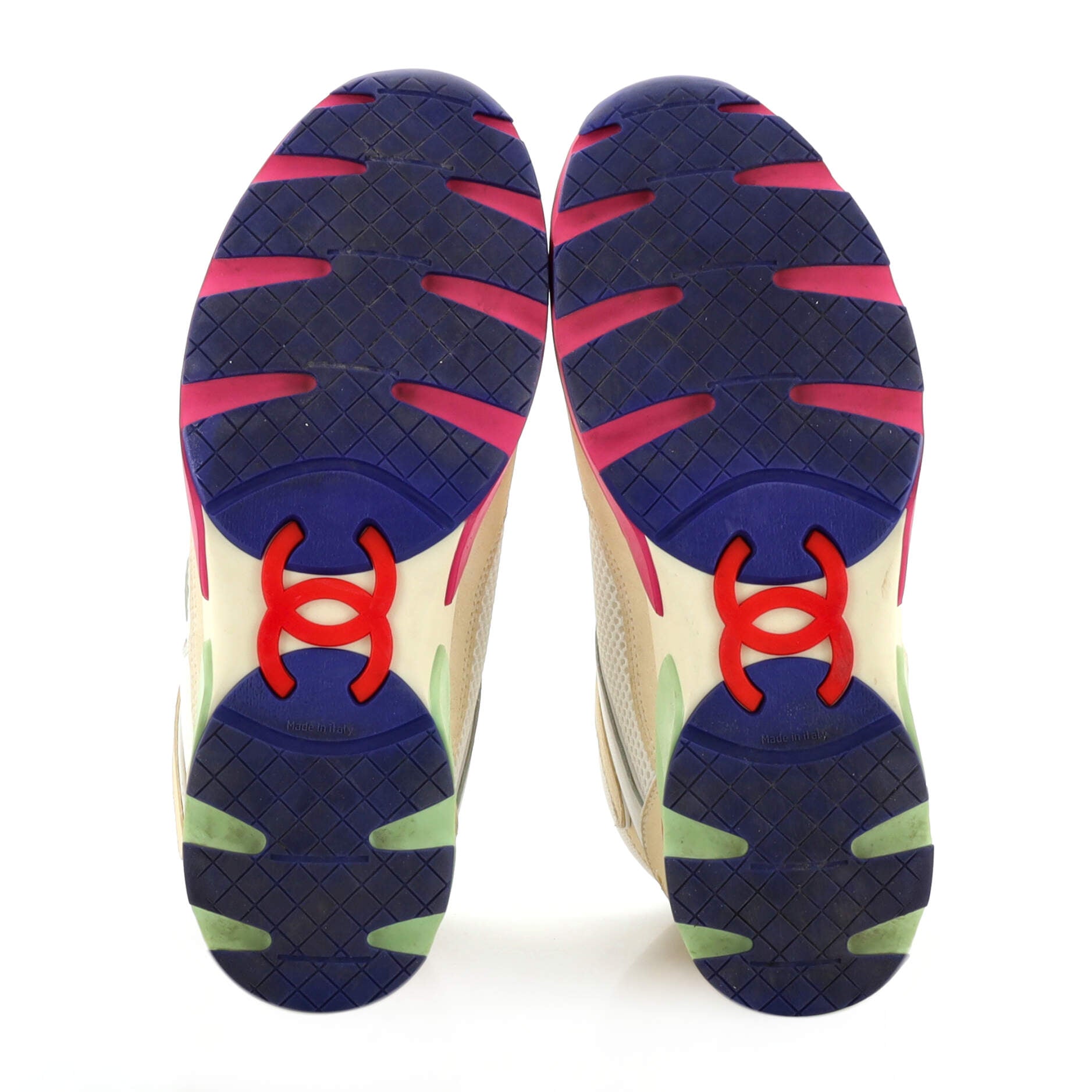 Women's CC Low-Top Sneakers Leather and Fabric with Suede