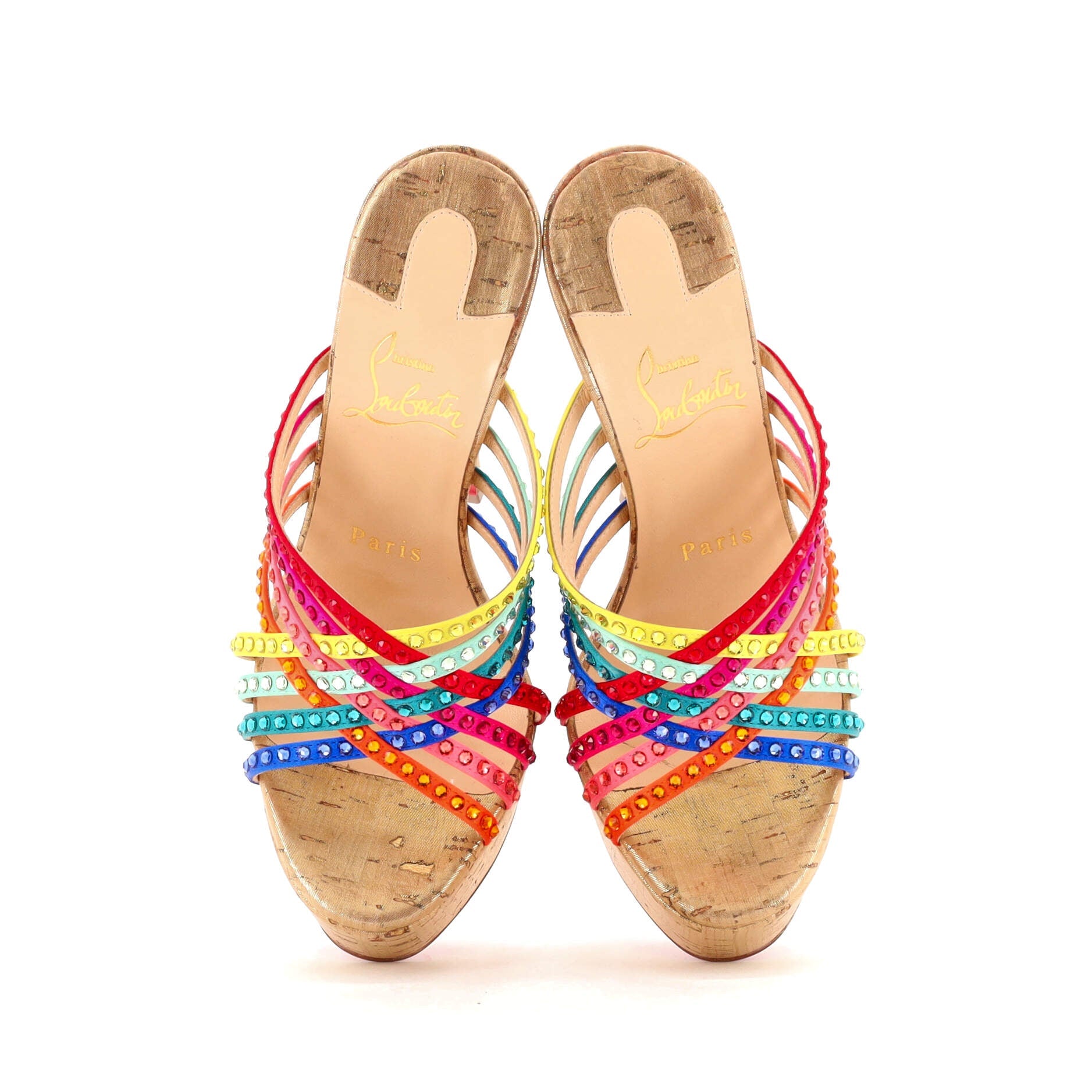 Women's Marthastrass Alta Heeled Sandals Crystal Embellished Fabric and Cork 150