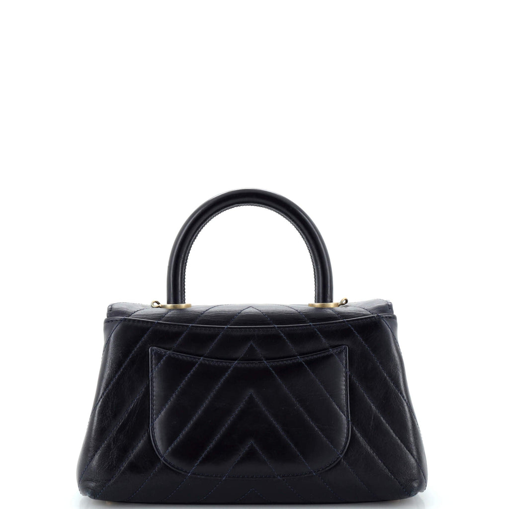 Coco Top Handle Bag Chevron Calfskin Mini