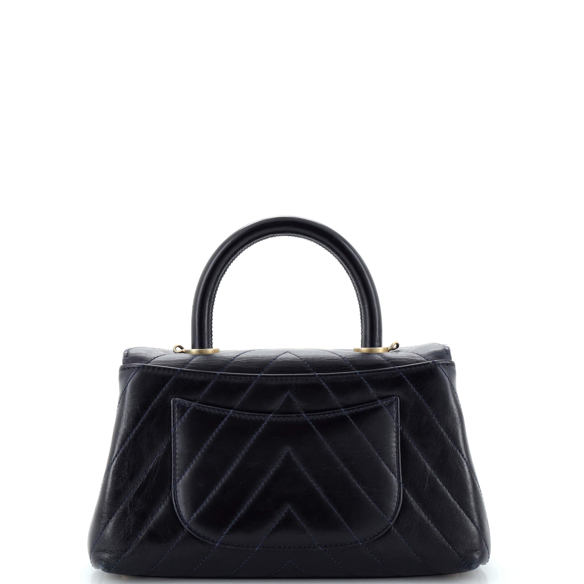 Coco Top Handle Bag Chevron Calfskin Mini