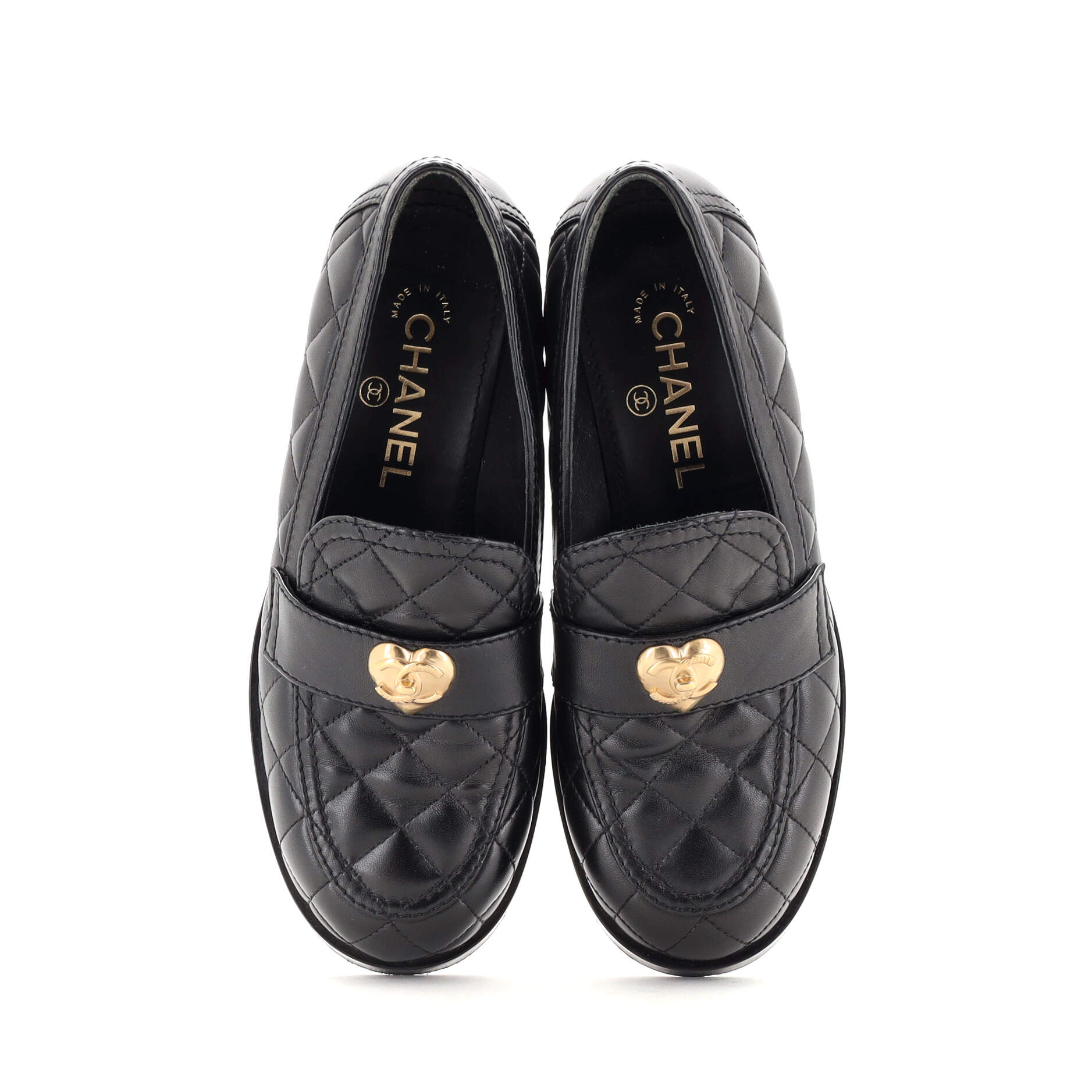 Women's CC Heart Loafers Quilted Leather