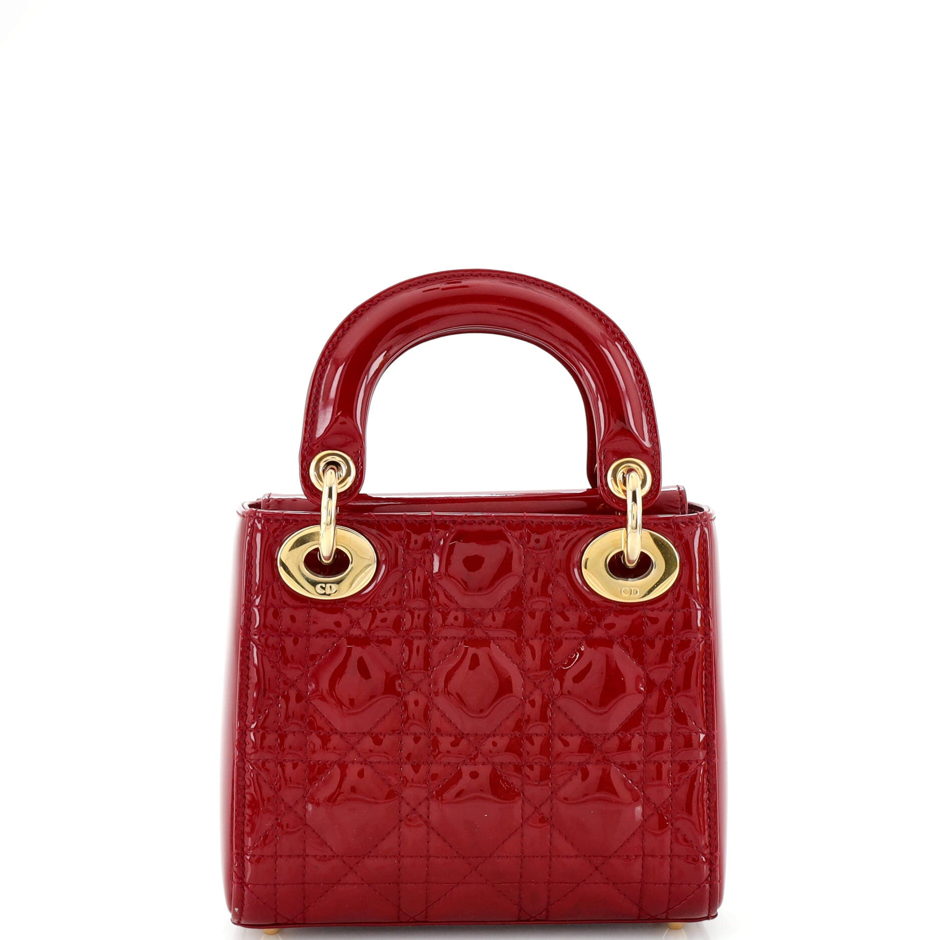 Lady Dior Chain Bag Cannage Quilt Patent Mini